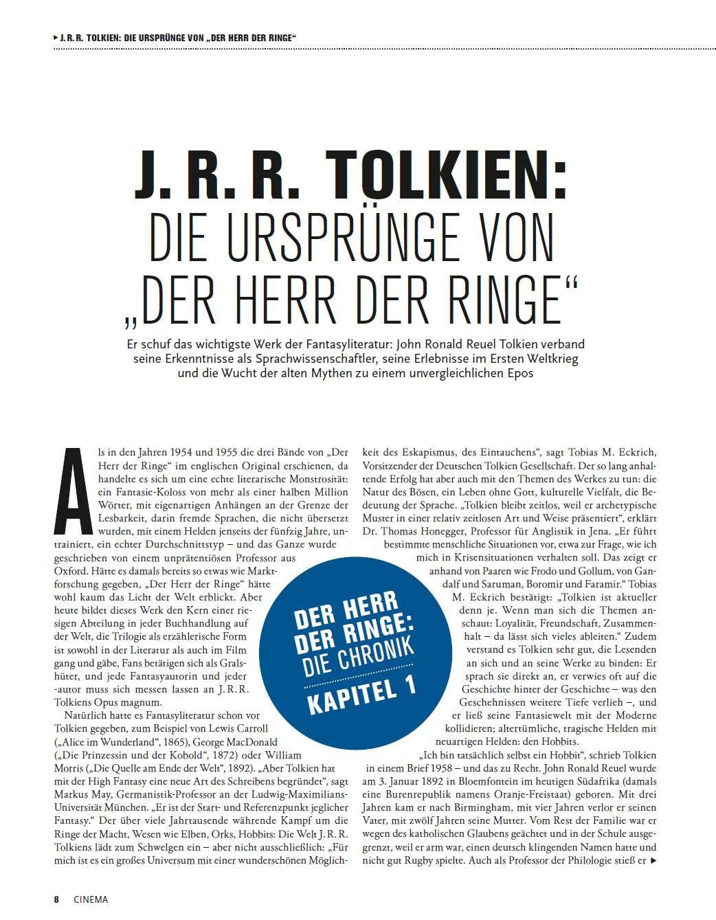 Beispielinhalt (Bild) Cinema präsentiert: Der Herr der Ringe - Die Chronik