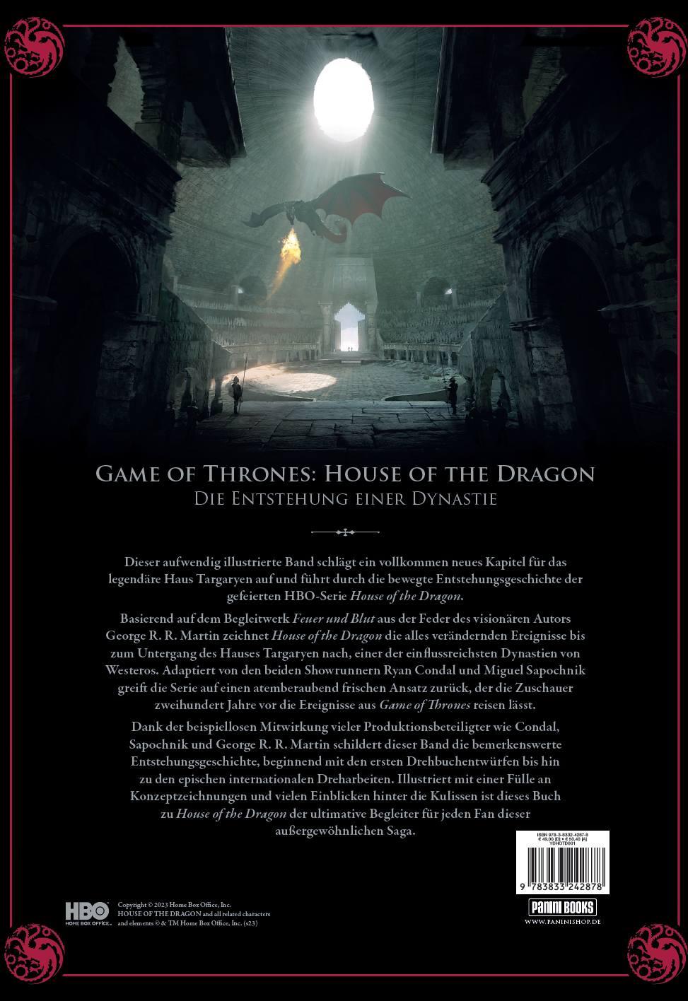 Rückseitencover Game of Thrones: House of the Dragon - Die Entstehung einer Dynastie