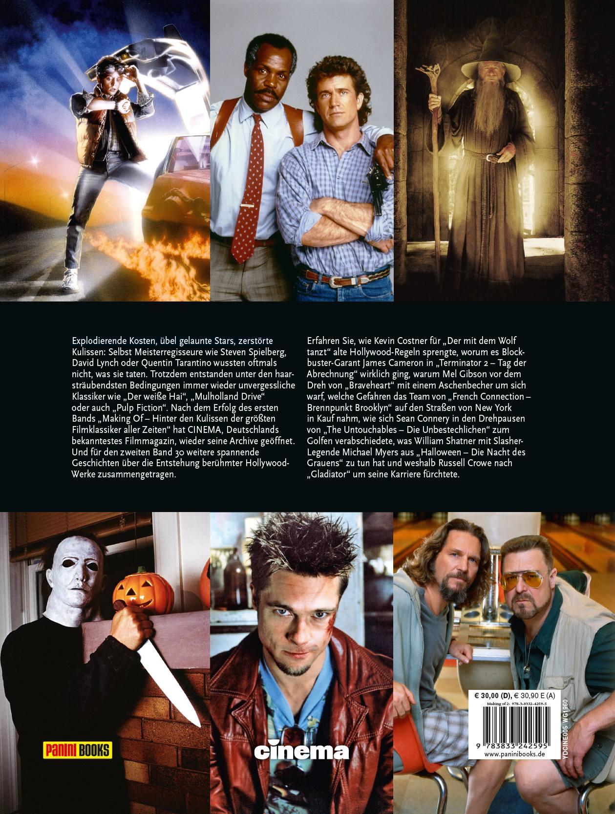 Rückseitencover Cinema präsentiert: Making of - Hinter den Kulissen der grössten Filmklassiker aller Zeiten