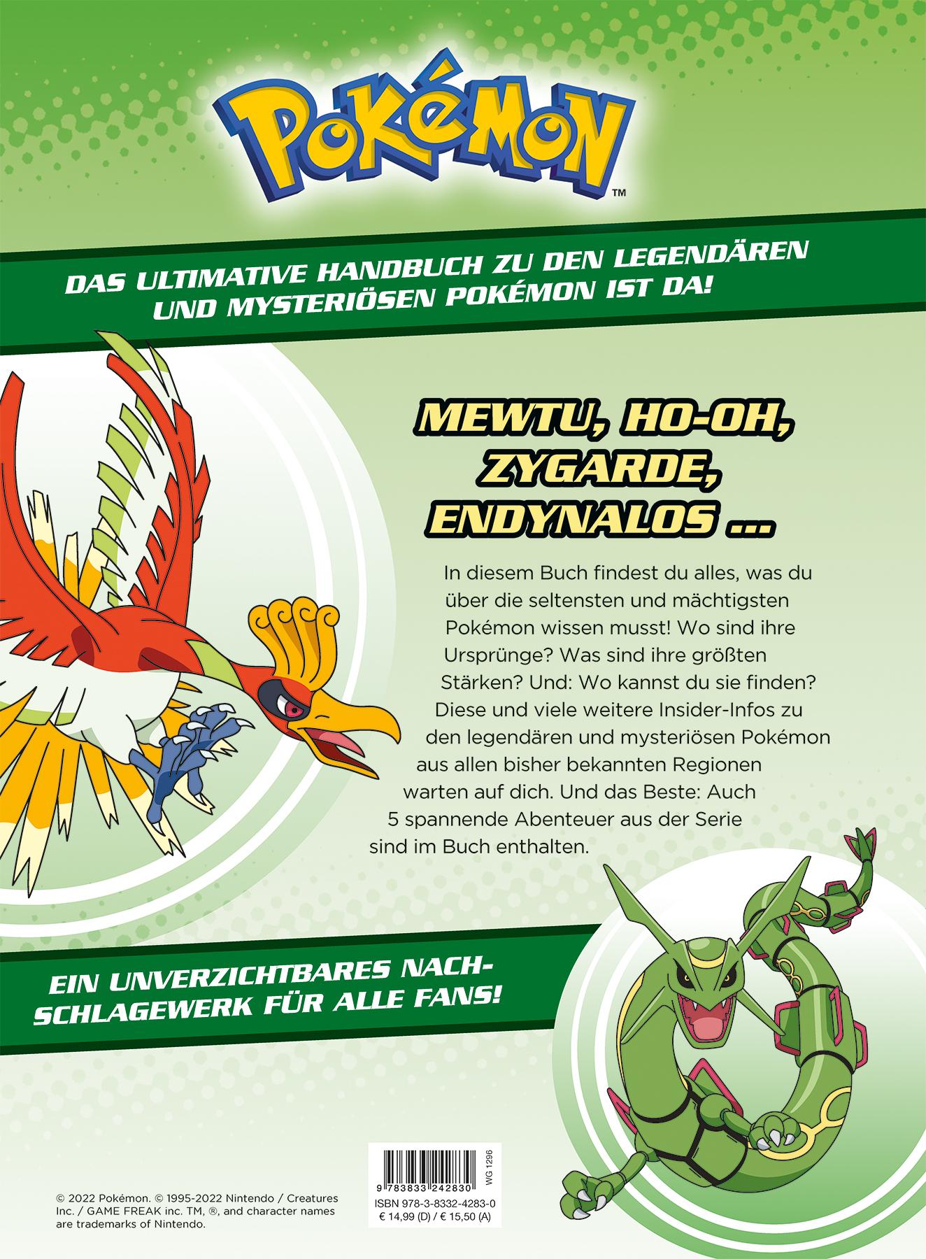 Rückseitencover Pokémon - Legendär und mysteriös: Das große Buch der legendären und mysteriösen Pokémon