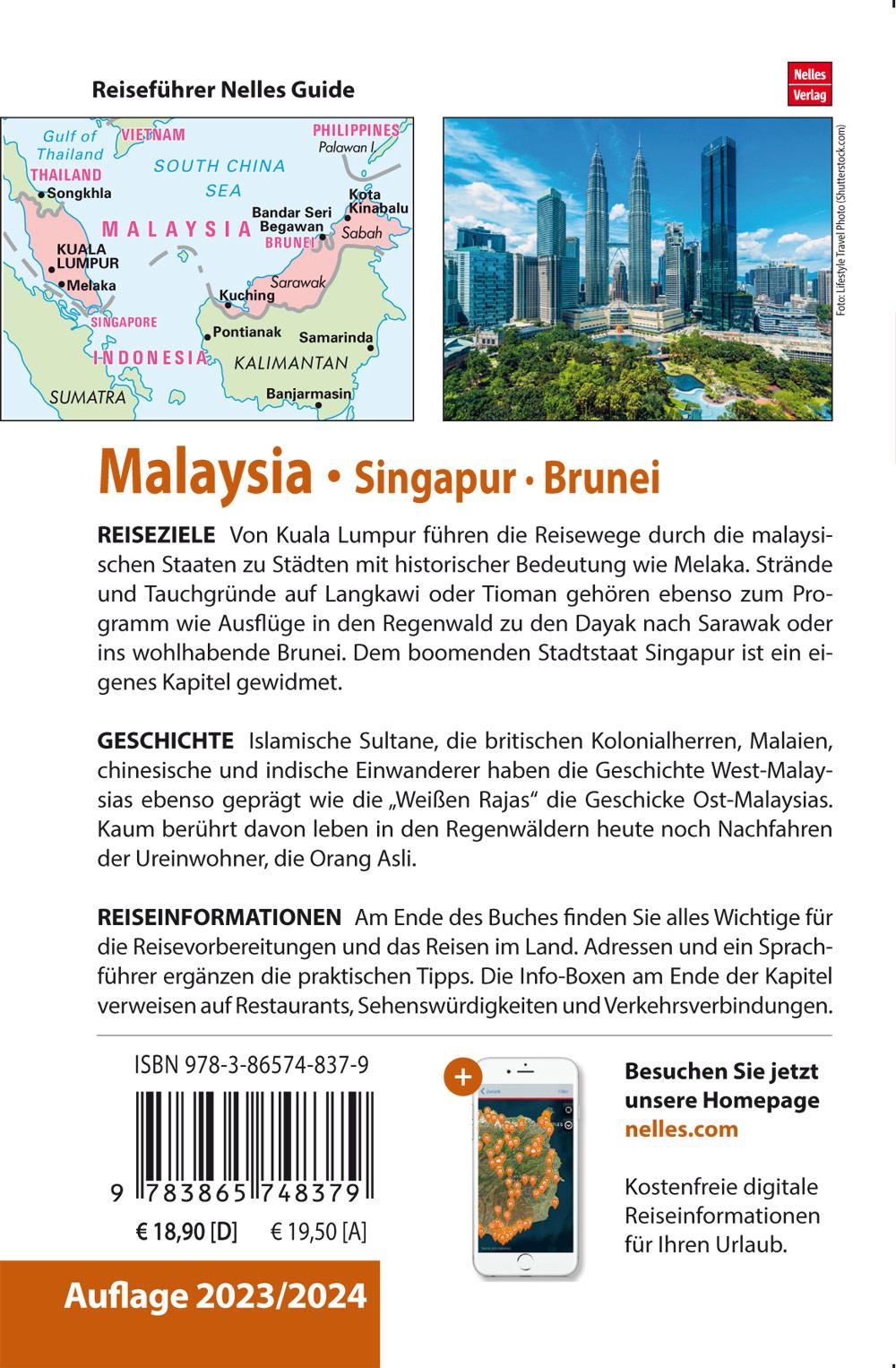 Rückseitencover Nelles Guide Reiseführer Malaysia - Singapur - Brunei