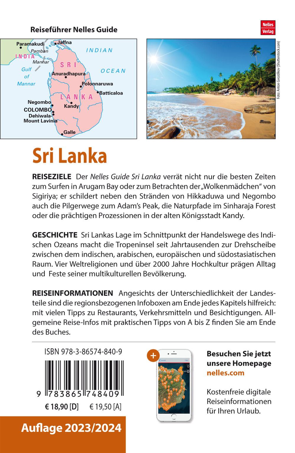 Rückseitencover Nelles Guide Reiseführer Sri Lanka