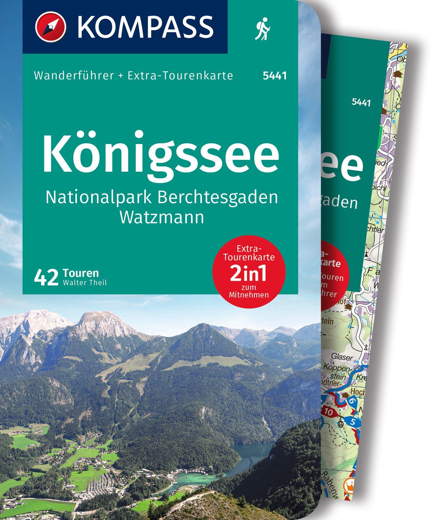 Vorderes Coverbild KOMPASS Wanderführer Königssee, Nationalpark Berchtesgaden, Watzmann, 42 Touren mit Extra-Tourenkarte