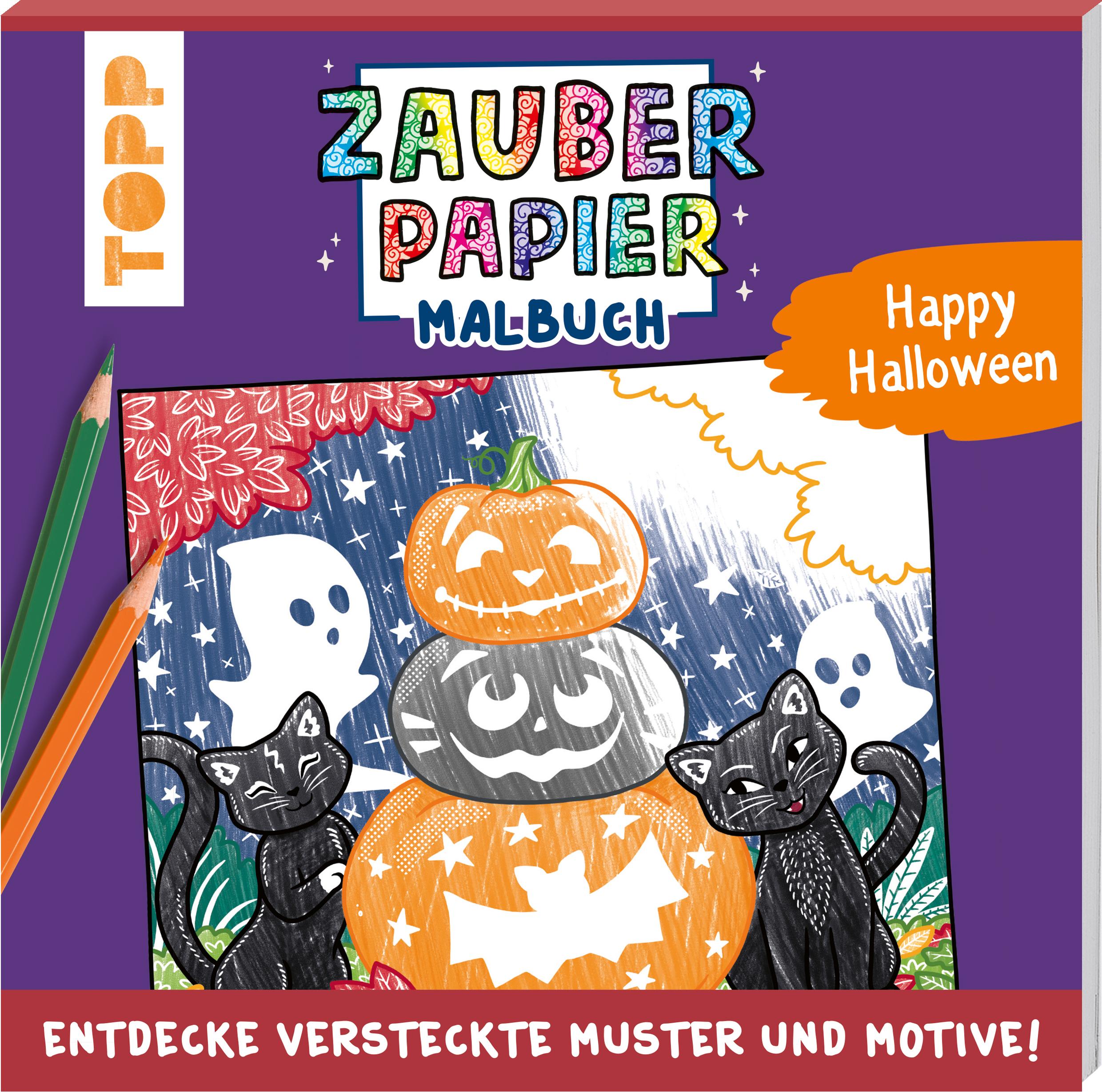 Vorderes Coverbild Zauberpapier Malbuch Happy Halloween