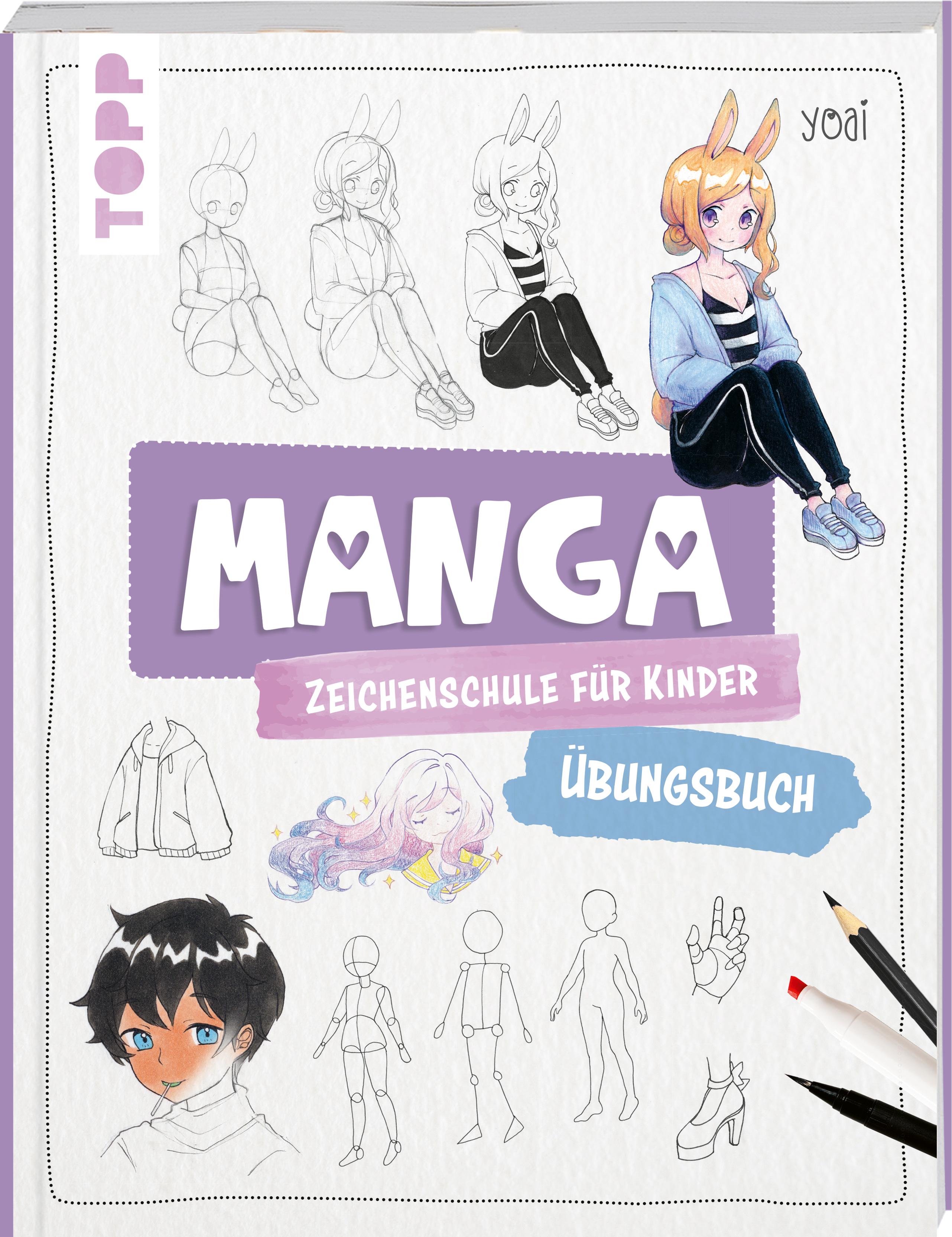 Vorderes Coverbild Manga-Zeichenschule für Kinder Übungsbuch