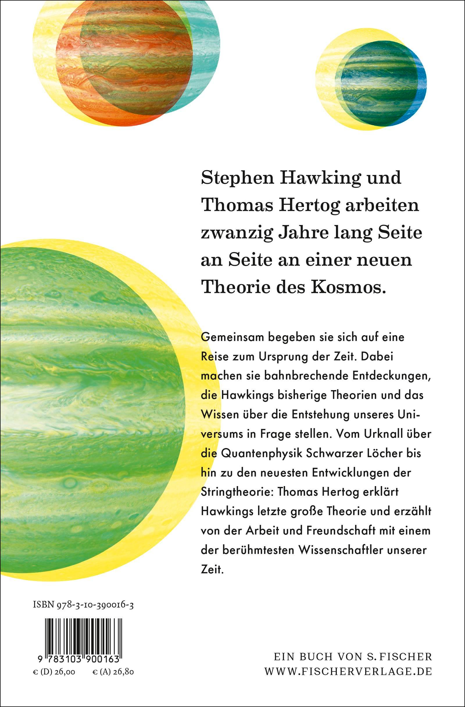 Rückseitencover Der Ursprung der Zeit - Mein Weg mit Stephen Hawking zu einer neuen Theorie des Universums
