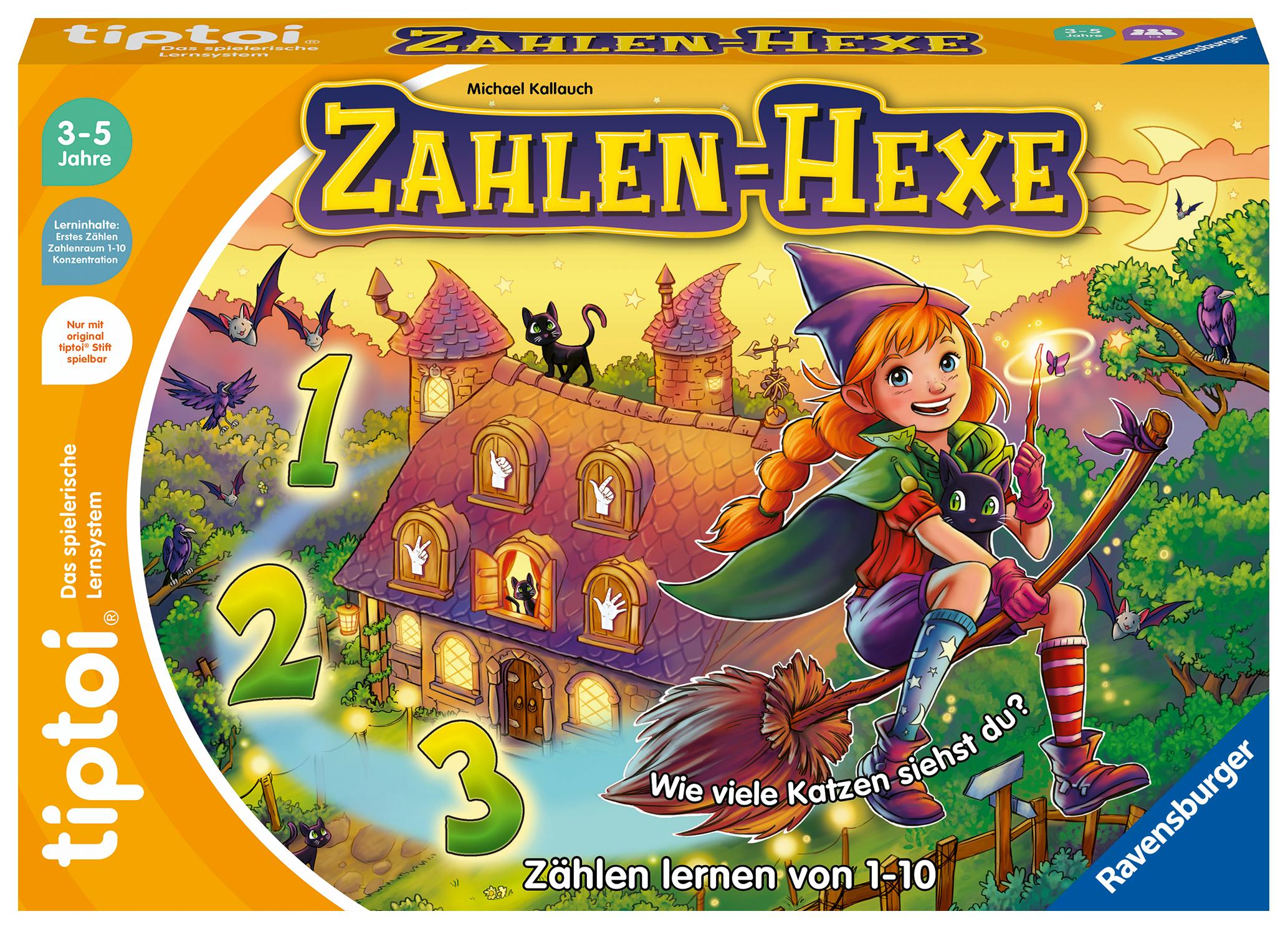 Vorderes Coverbild Ravensburger tiptoi Spiel 00132 Zahlen-Hexe, Zählen lernen von 1 - 10 für Kinder ab 3 Jahren