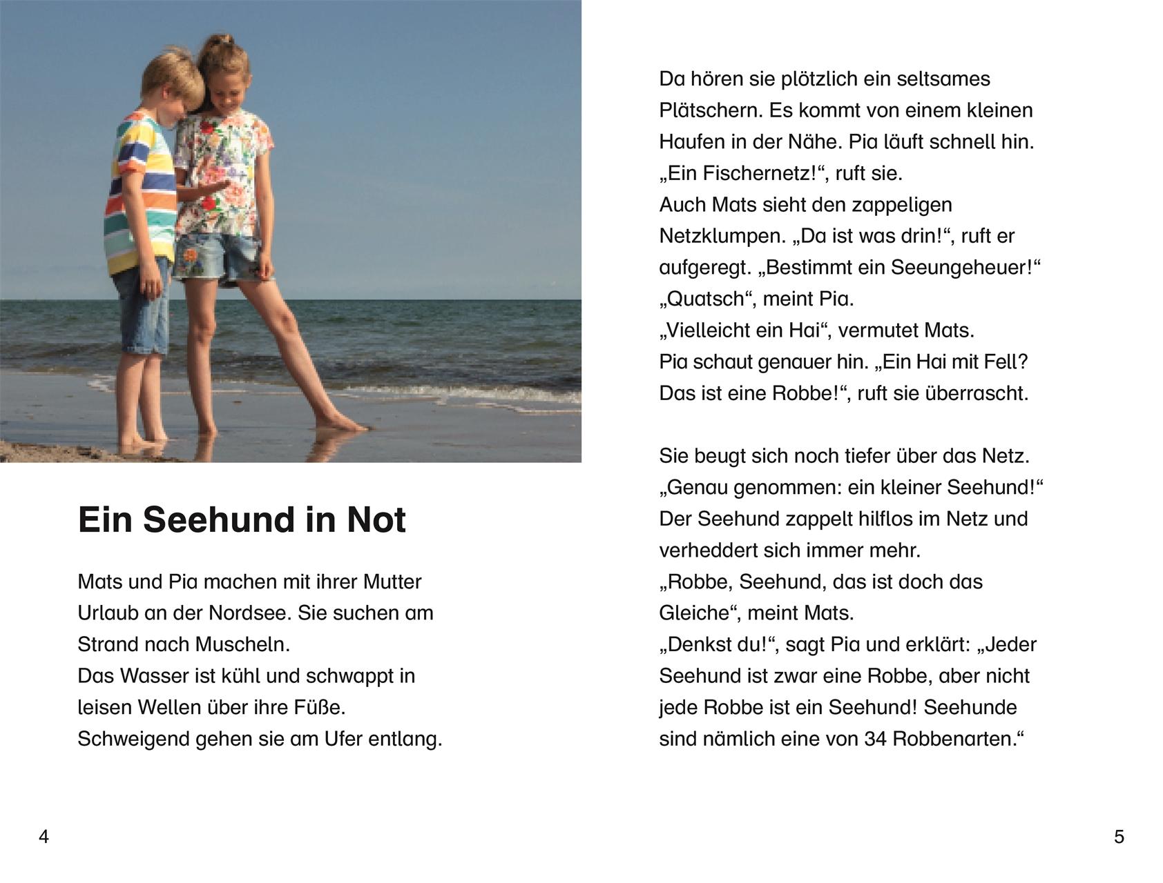 Beispielinhalt (Bild) SUPERLESER! Mats und Pia retten eine Robbe