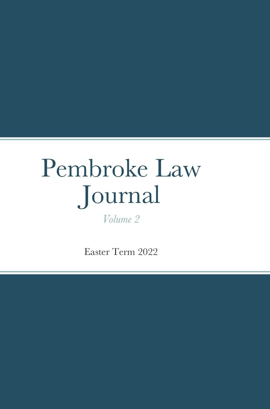 Vorderes Coverbild Pembroke Law Journal Volume 2
