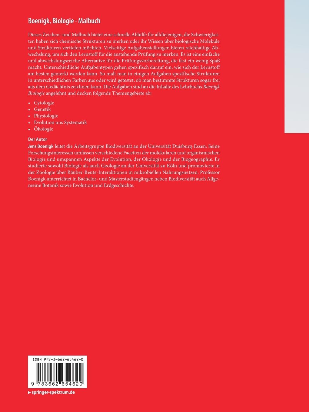 Rückseitencover Boenigk, Biologie - Malbuch