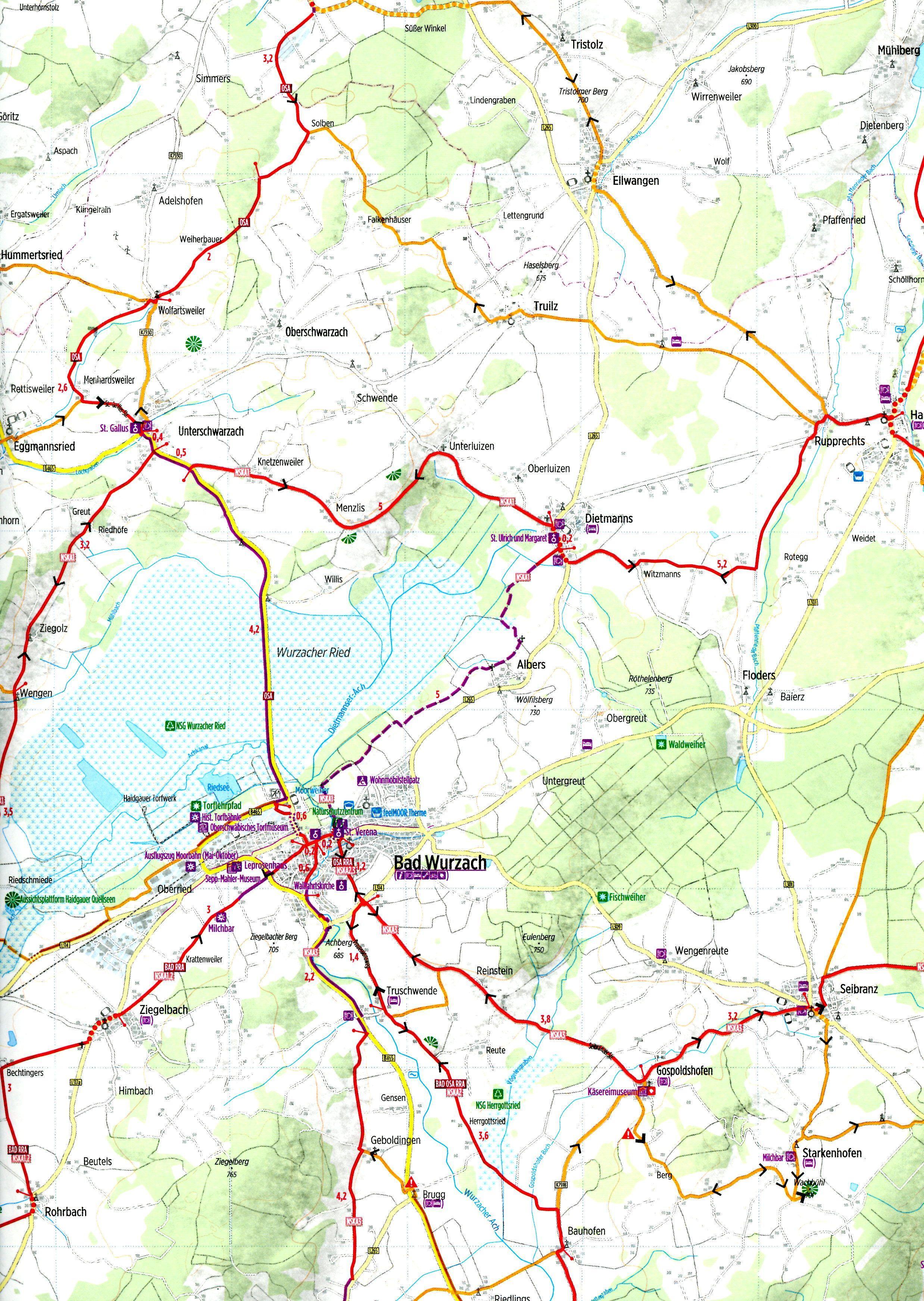 Beispielinhalt (Bild) Radwanderkarte Naturschatzkammern Allgäu RW-NSKA