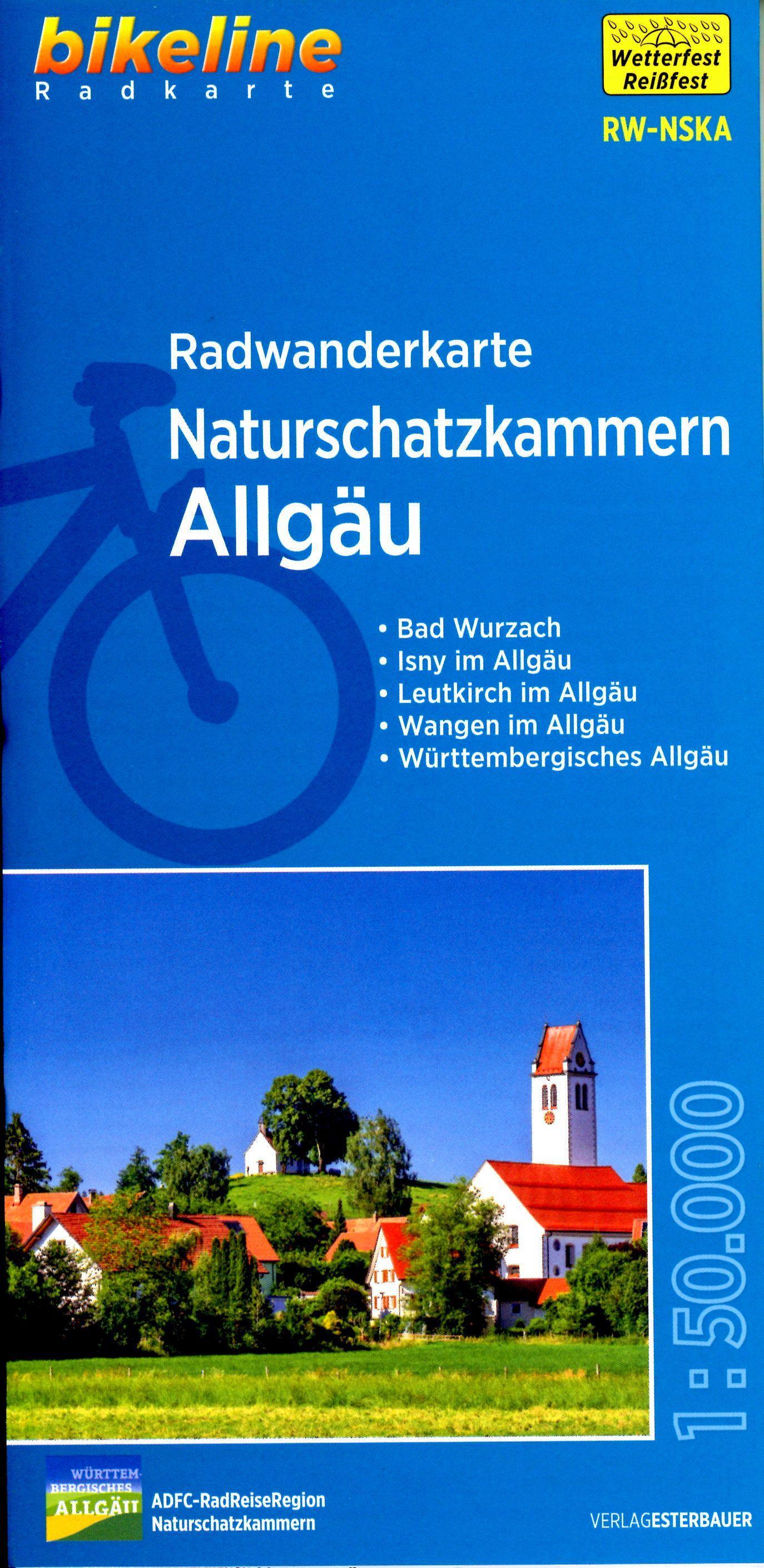 Vorderes Coverbild Radwanderkarte Naturschatzkammern Allgäu RW-NSKA