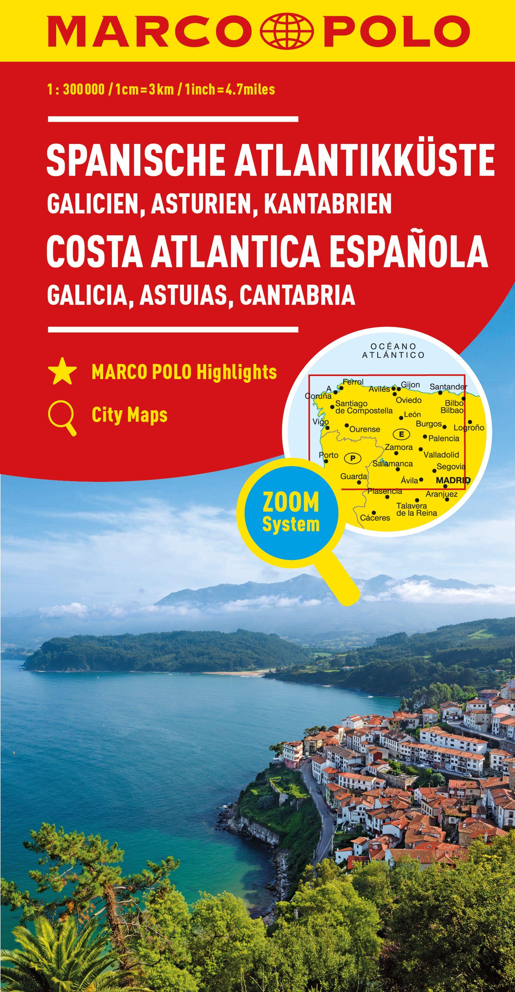 Vorderes Coverbild MARCO POLO Regionalkarte Spanische Atlantikküste 1:300.000