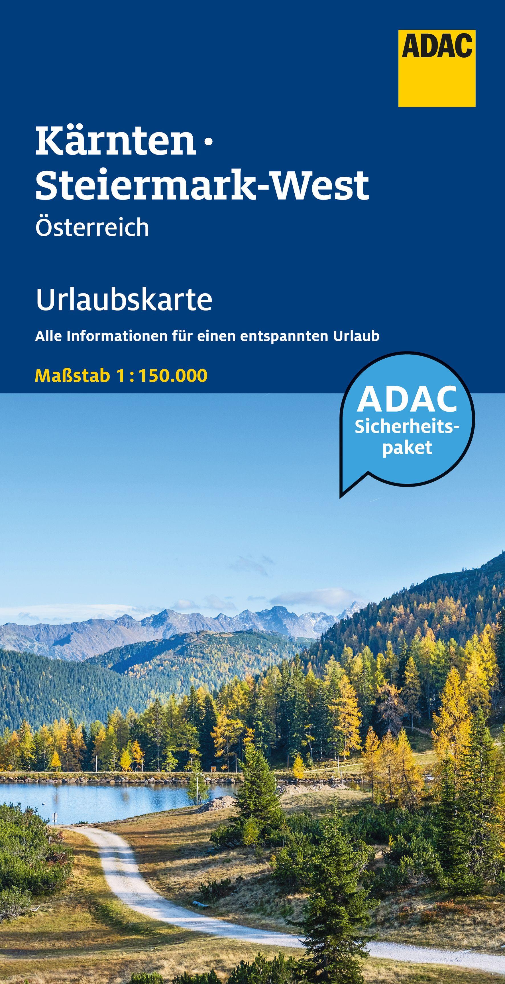 Vorderes Coverbild ADAC Urlaubskarte Österreich 04 Kärnten, Steiermark-West 1:150.000