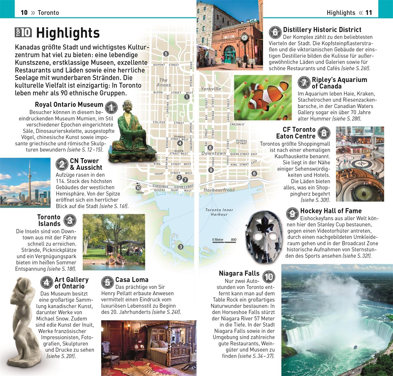 Beispielinhalt (Bild) Top 10 Reiseführer Toronto