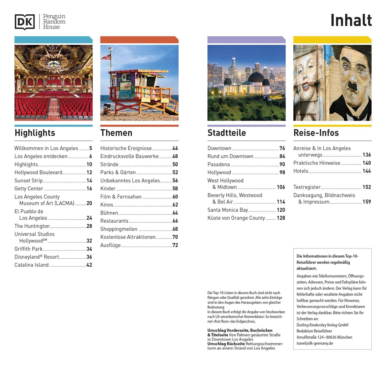 Beispielinhalt (Bild) Top 10 Reiseführer Los Angeles