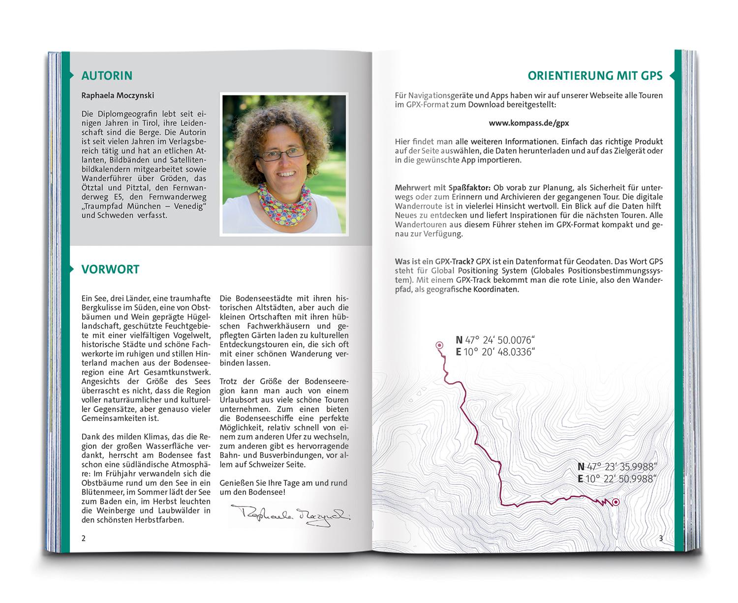 Beispielinhalt (Bild) KOMPASS Wanderführer Bodensee, 75 Touren mit Extra-Tourenkarte