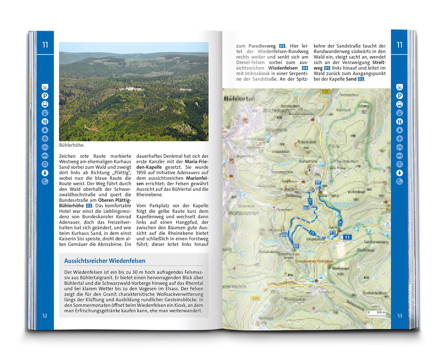 Beispielinhalt (Bild) KOMPASS Wanderführer Schwarzwald Nord, Die schönsten Wanderungen zwischen Pforzheim, Freudenstadt und Baden-Baden, 50 Touren mit Extra-Tourenkarte