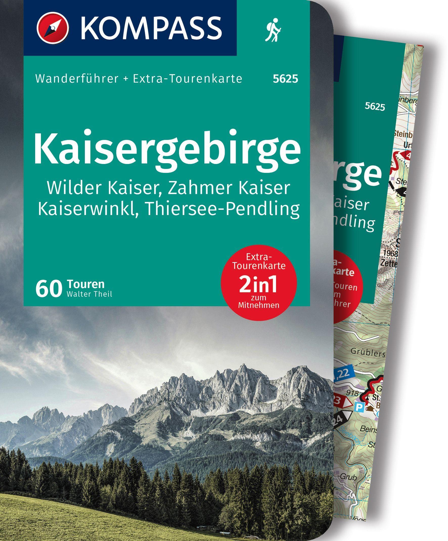 Vorderes Coverbild KOMPASS Wanderführer Kaisergebirge, 60 Touren mit Extra-Tourenkarte