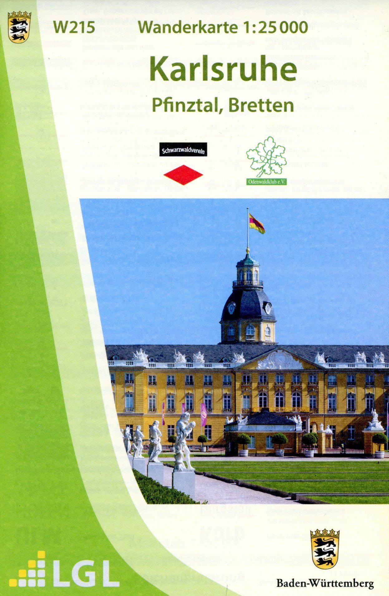 Vorderes Coverbild W215 Wanderkarte 1:25 000 Karlsruhe