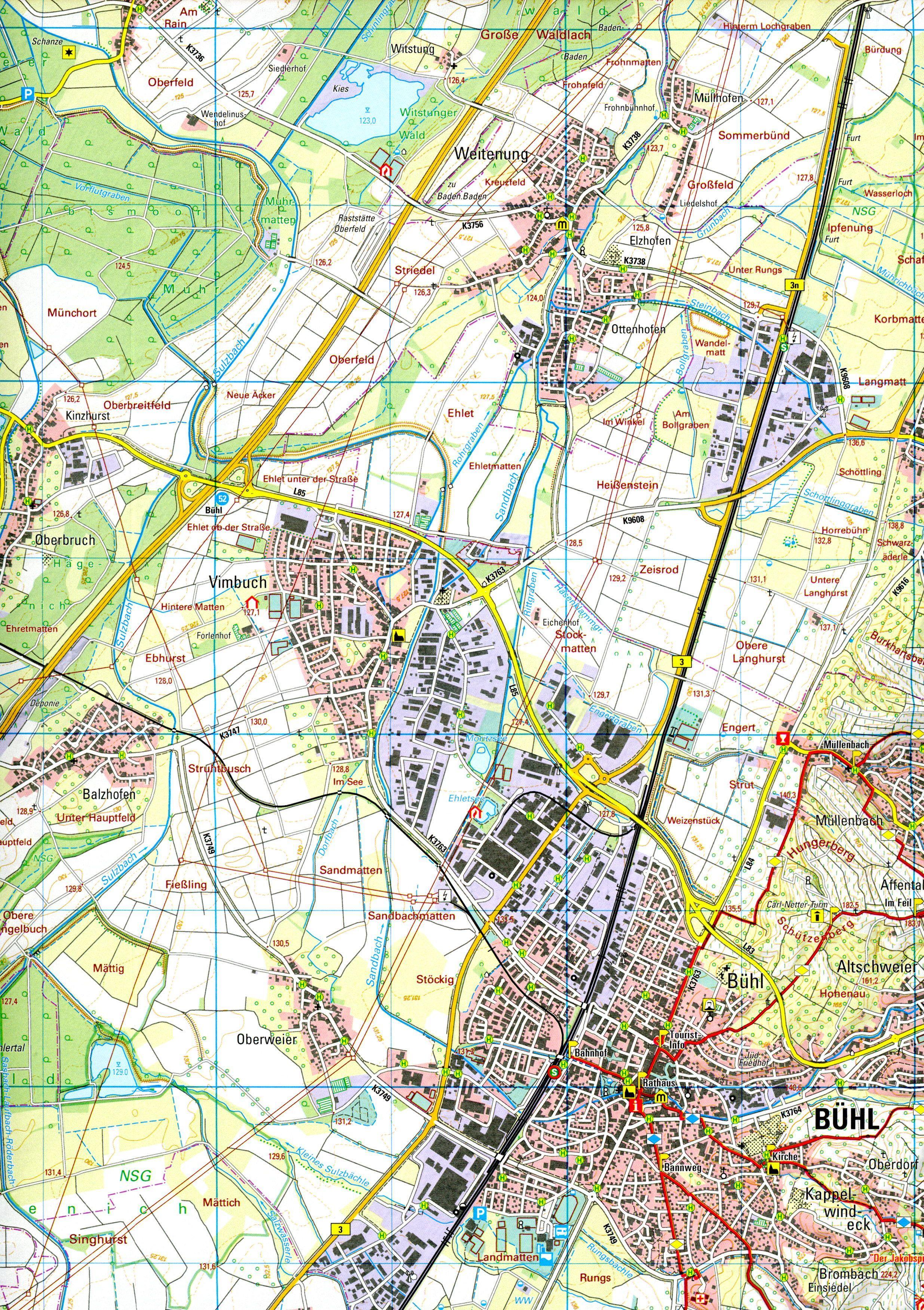 Beispielinhalt (Bild) W225 Wanderkarte 1.25 000 Baden-Baden