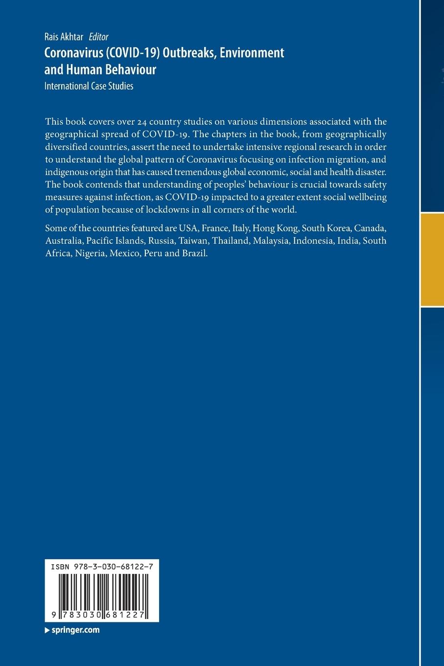 Rückseitencover Coronavirus (COVID-19) Outbreaks, Environment and Human Behaviour
