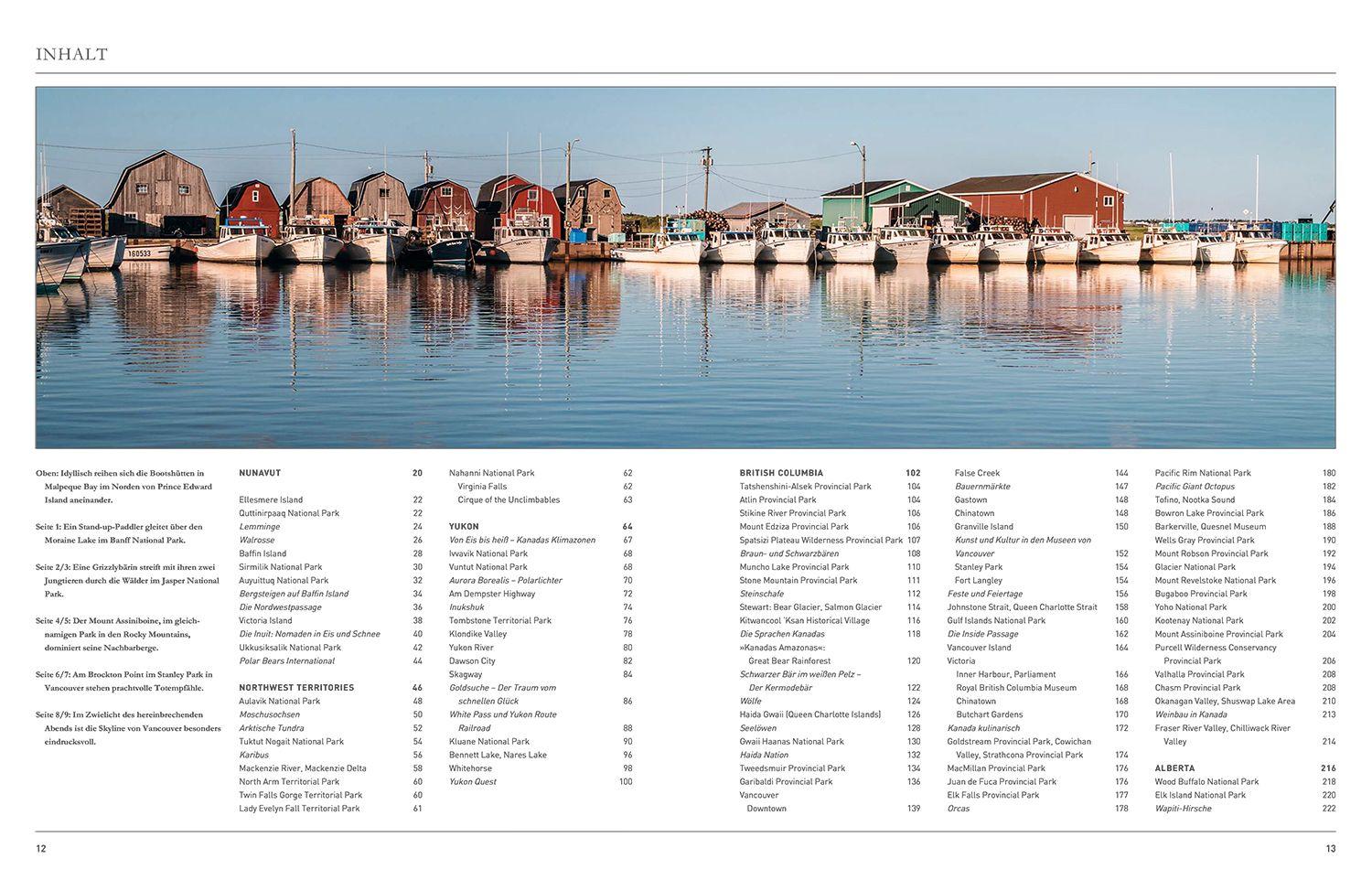 Beispielinhalt (Bild) KUNTH Kanada. Das Buch