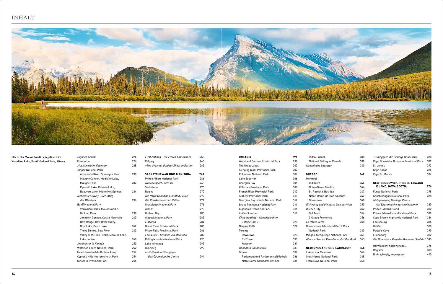 Beispielinhalt (Bild) KUNTH Kanada. Das Buch