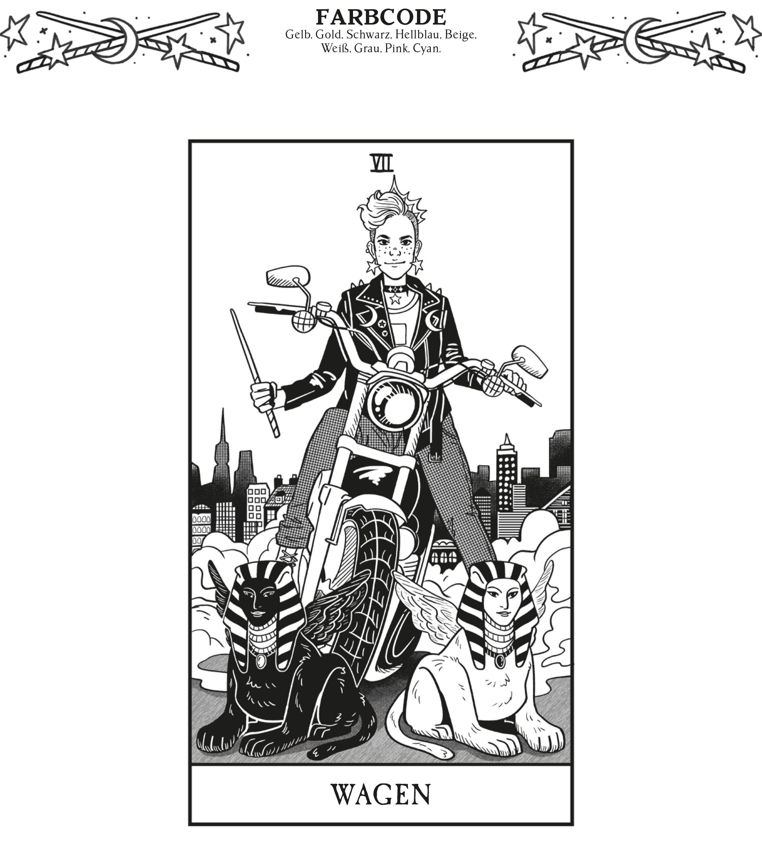 Beispielinhalt (Bild) Modern Witch Tarot - Coloring Book