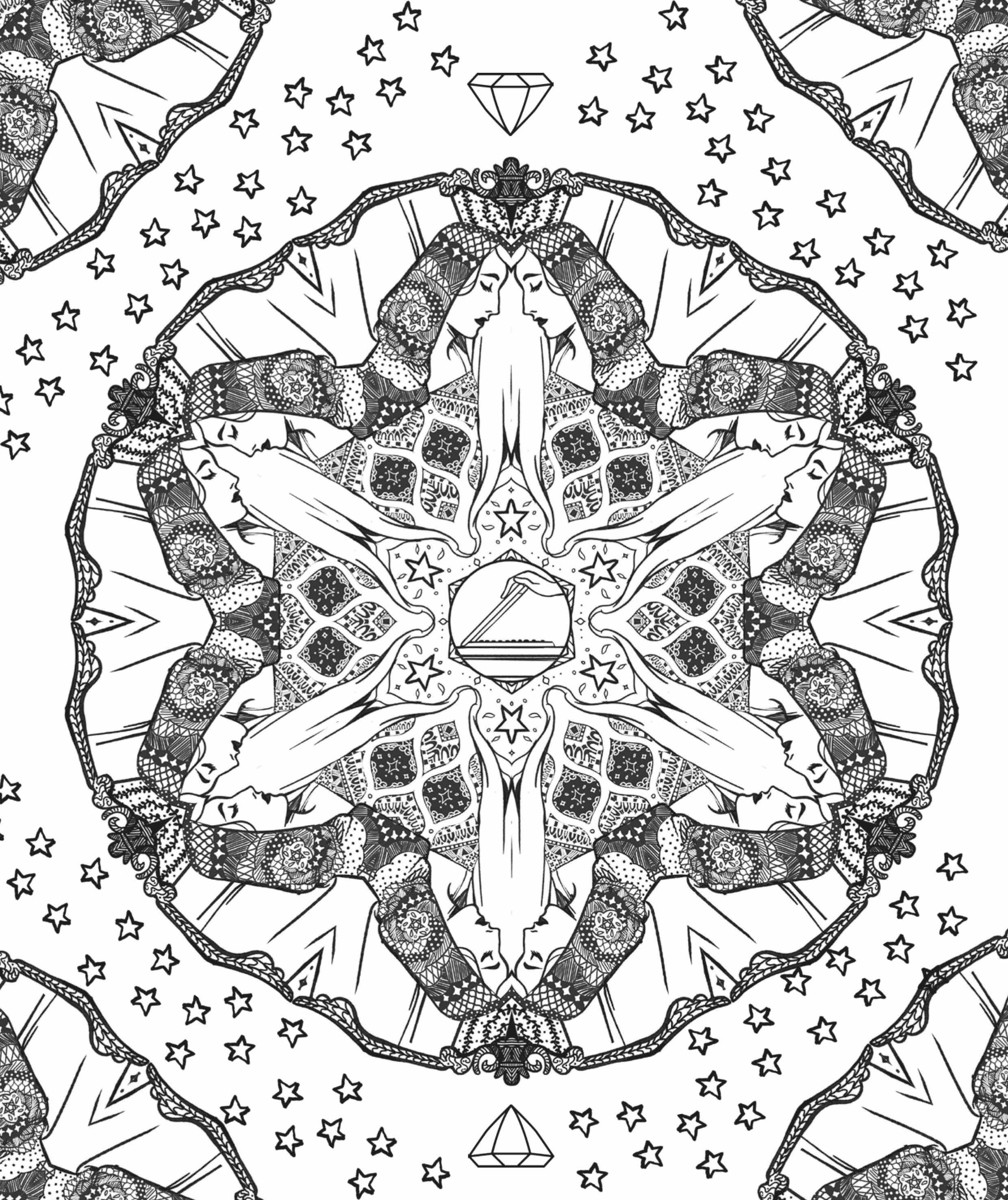 Beispielinhalt (Bild) Modern Witch Tarot - Coloring Book
