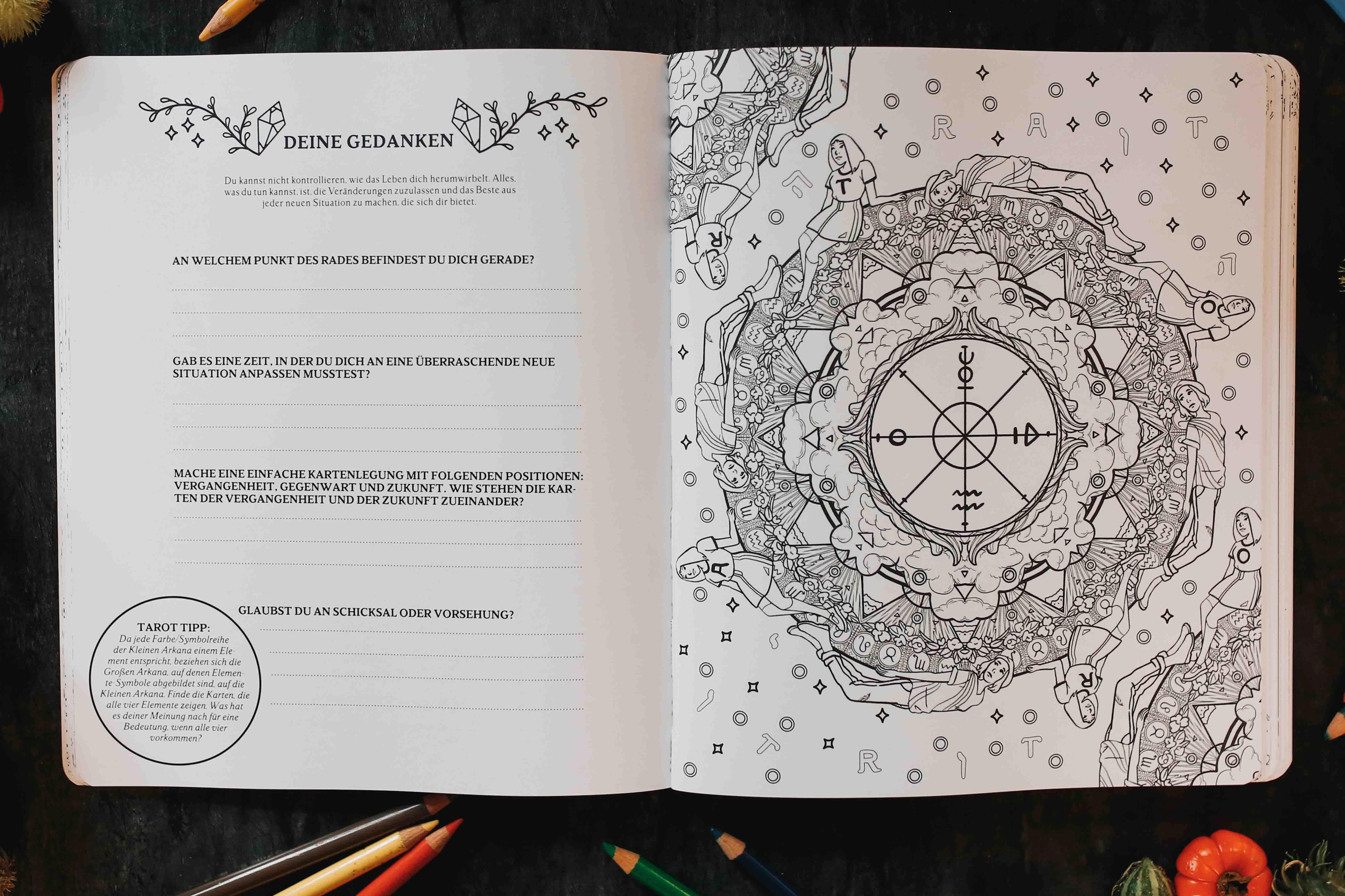 Beispielinhalt (Bild) Modern Witch Tarot - Coloring Book