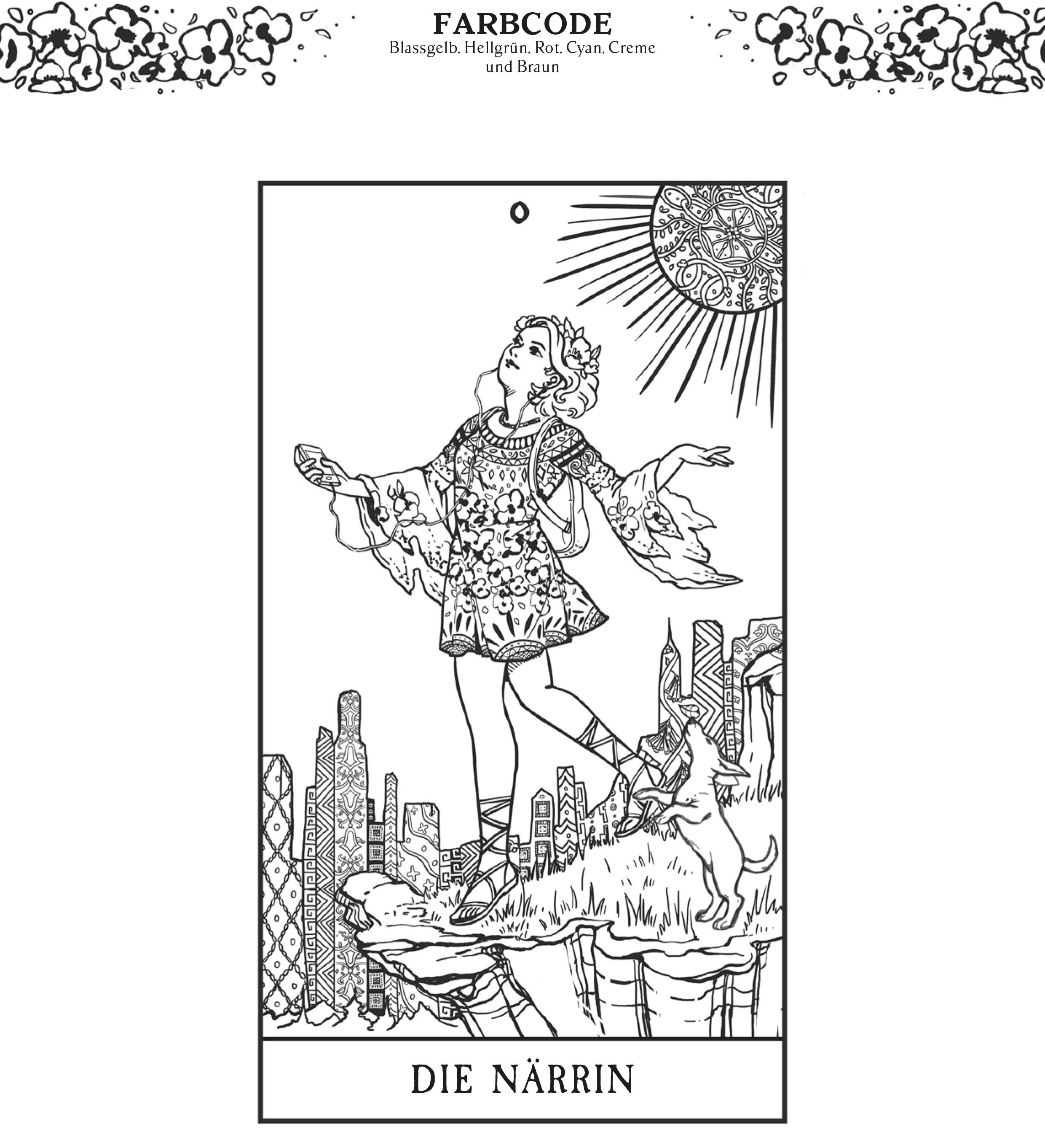 Beispielinhalt (Bild) Modern Witch Tarot - Coloring Book