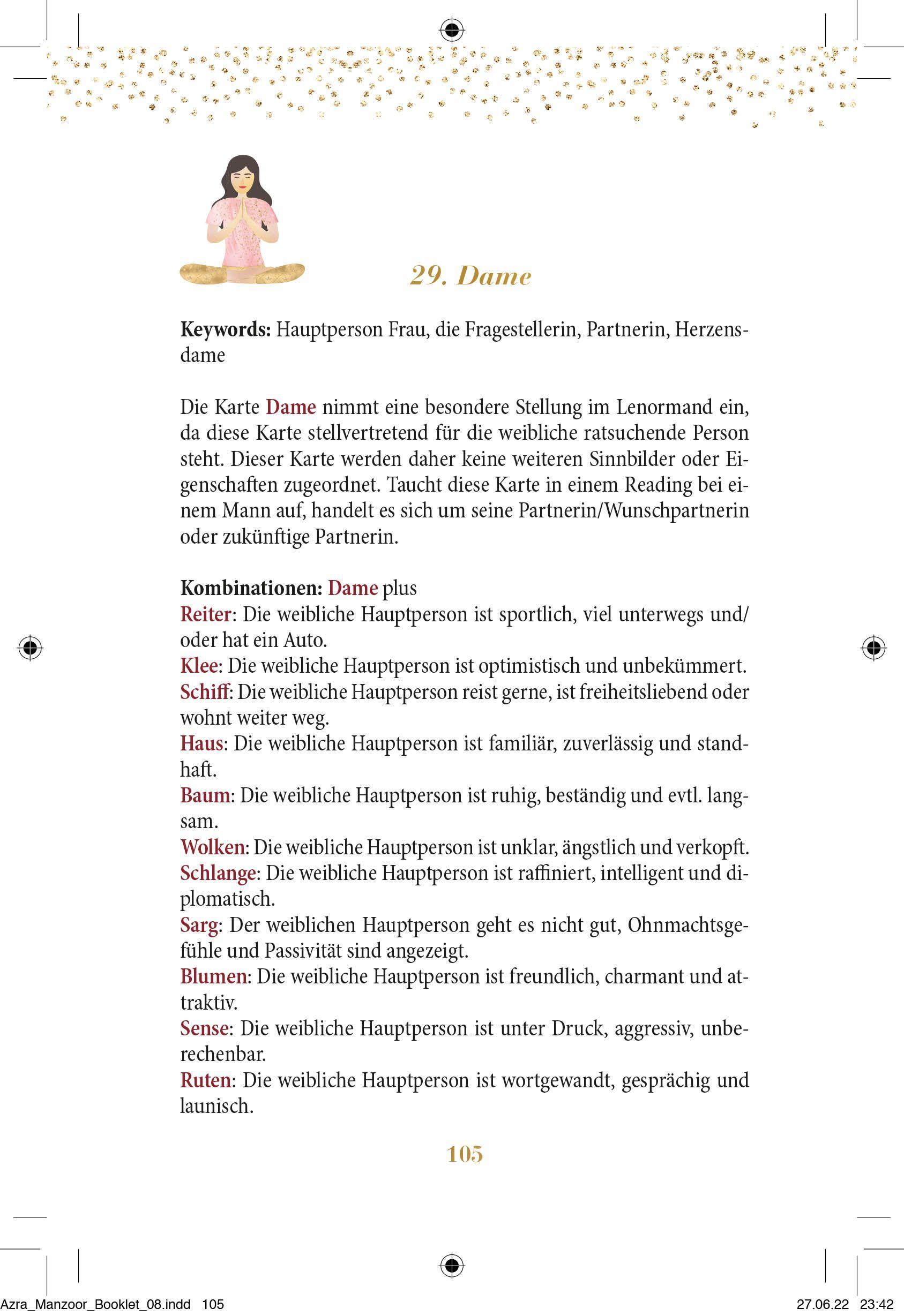 Beispielinhalt (Bild) Lenormand - Dein Starterkit