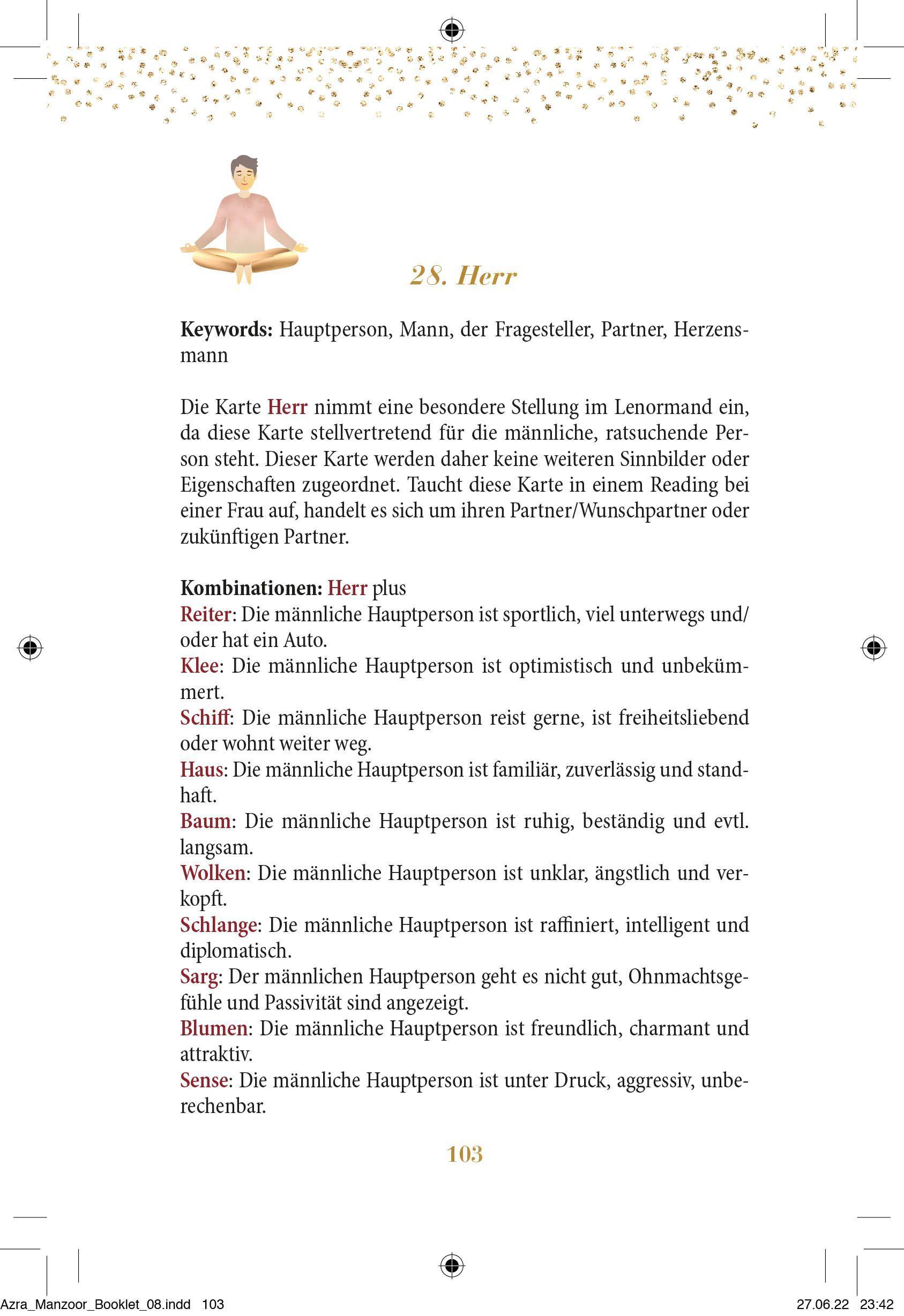 Beispielinhalt (Bild) Lenormand - Dein Starterkit