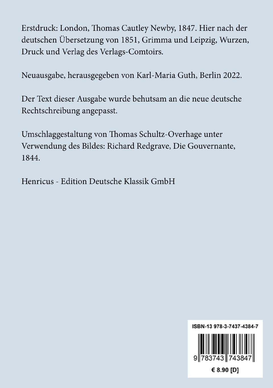 Rückseitencover Agnes Grey