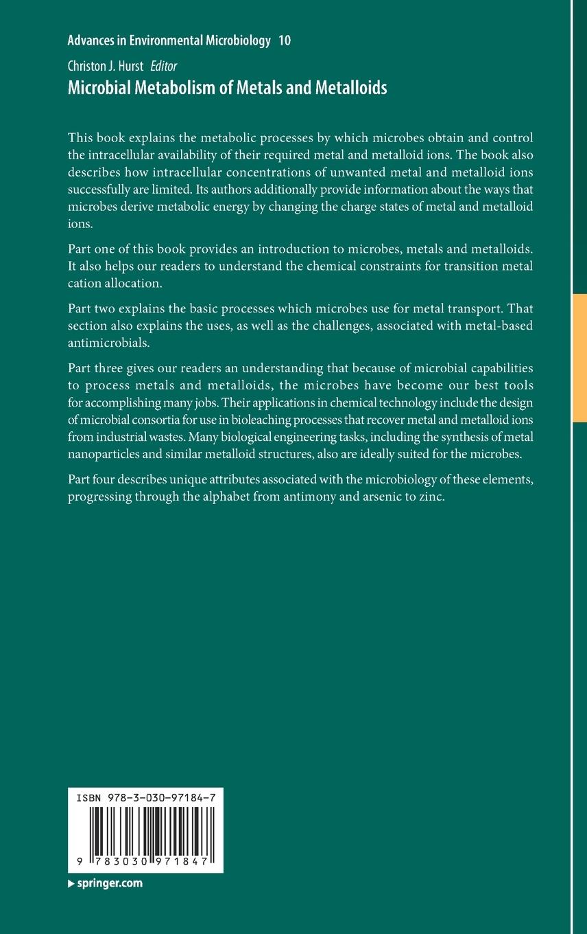 Rückseitencover Microbial Metabolism of Metals and Metalloids