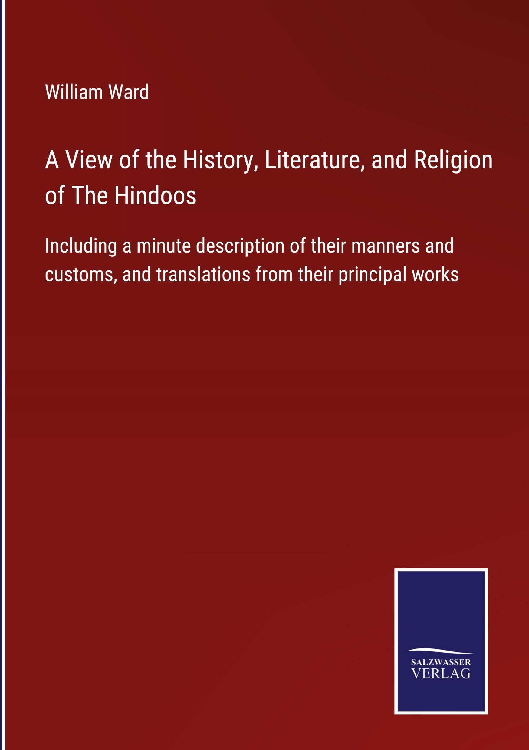 Vorderes Coverbild A View of the History, Literature, and Religion of The Hindoos