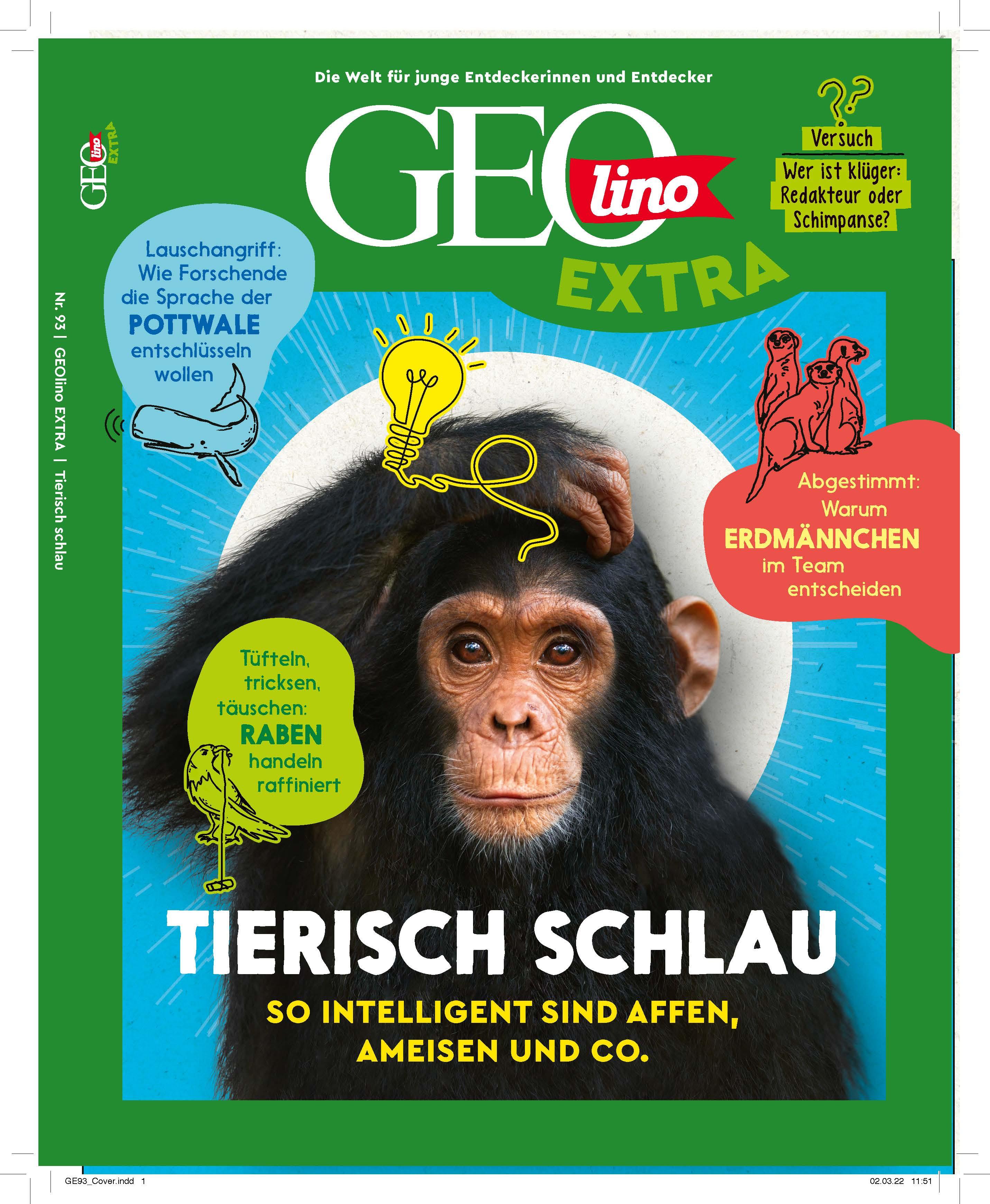Vorderes Coverbild GEOlino extra 93/2022 - Tierisch schlau