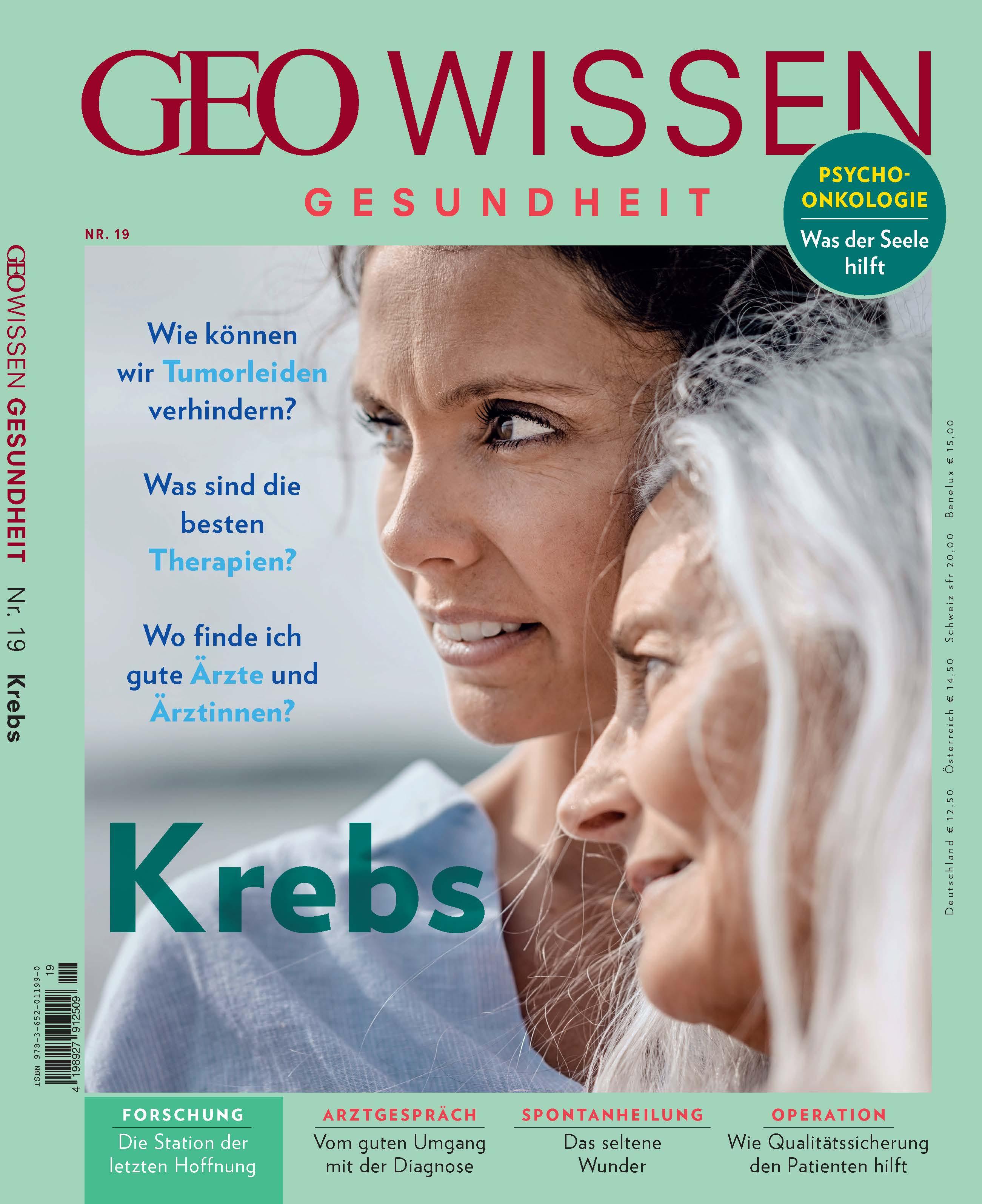 Vorderes Coverbild GEO Wissen Gesundheit 19/22 - Krebs