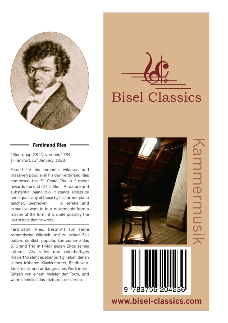 Rückseitencover 5. Klaviertrio - Klavier, Violine und Cello