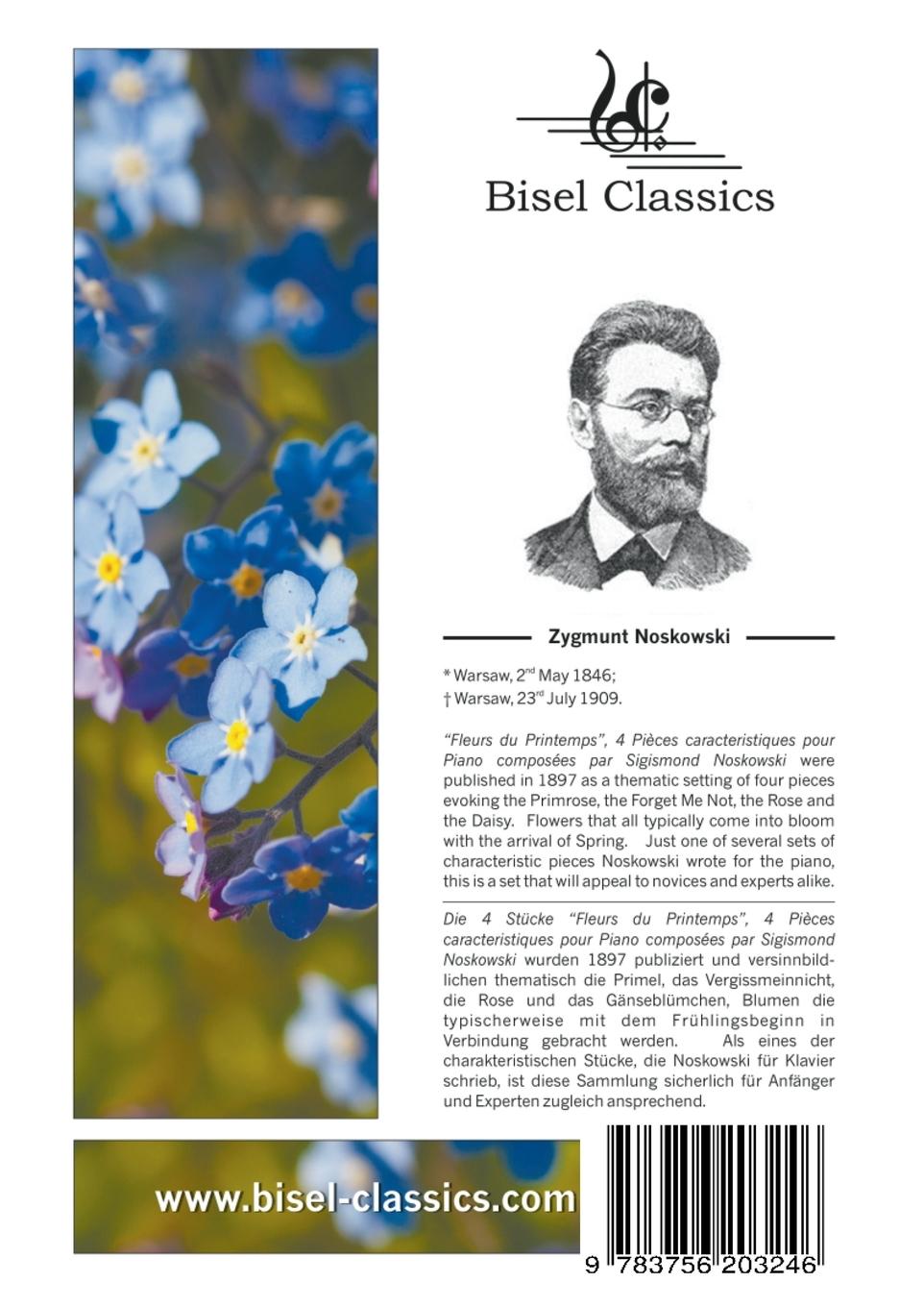 Rückseitencover Fleurs du Printemps - Vier Charakterstücke für Piano, Opus 48