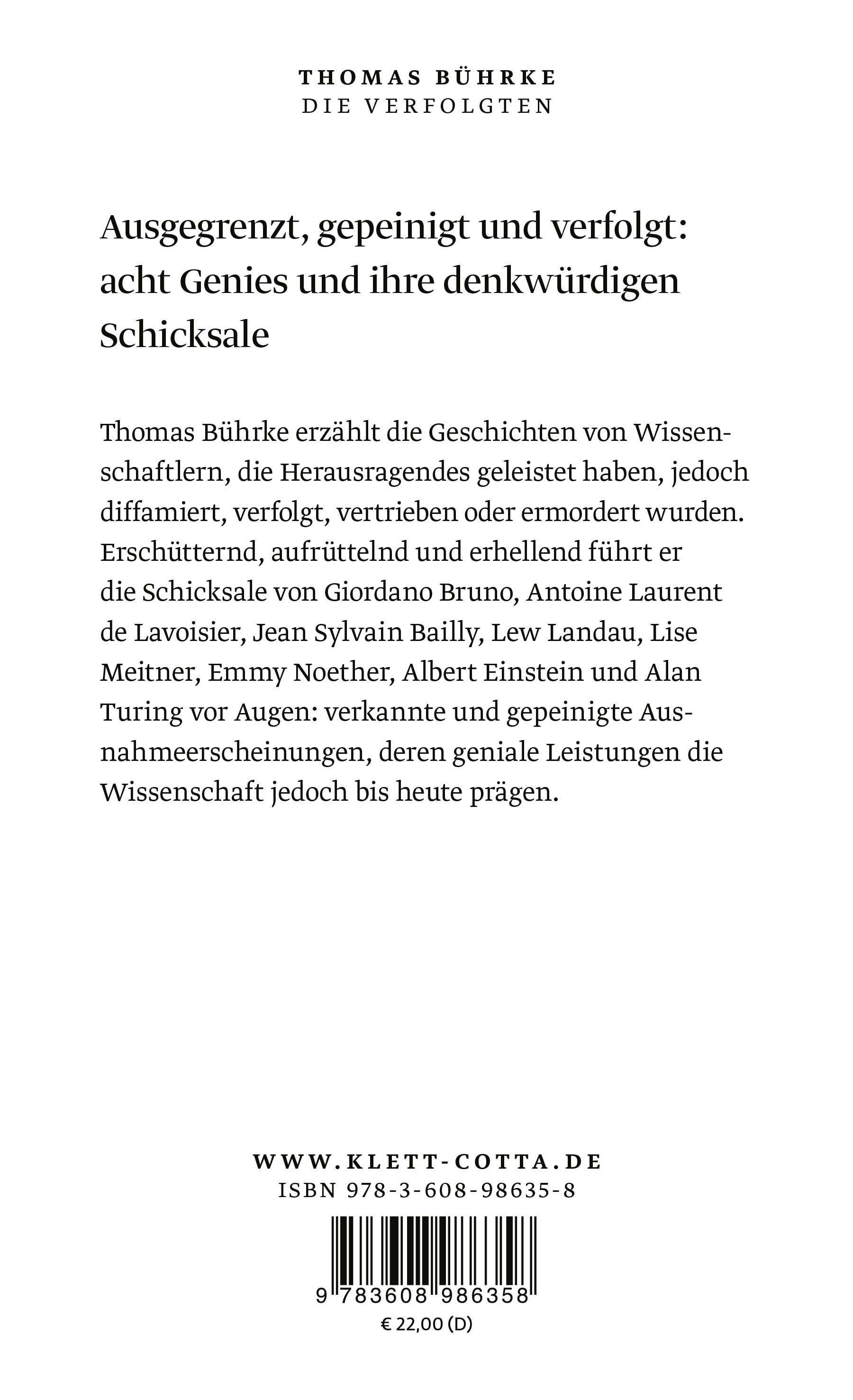 Rückseitencover Die Verfolgten