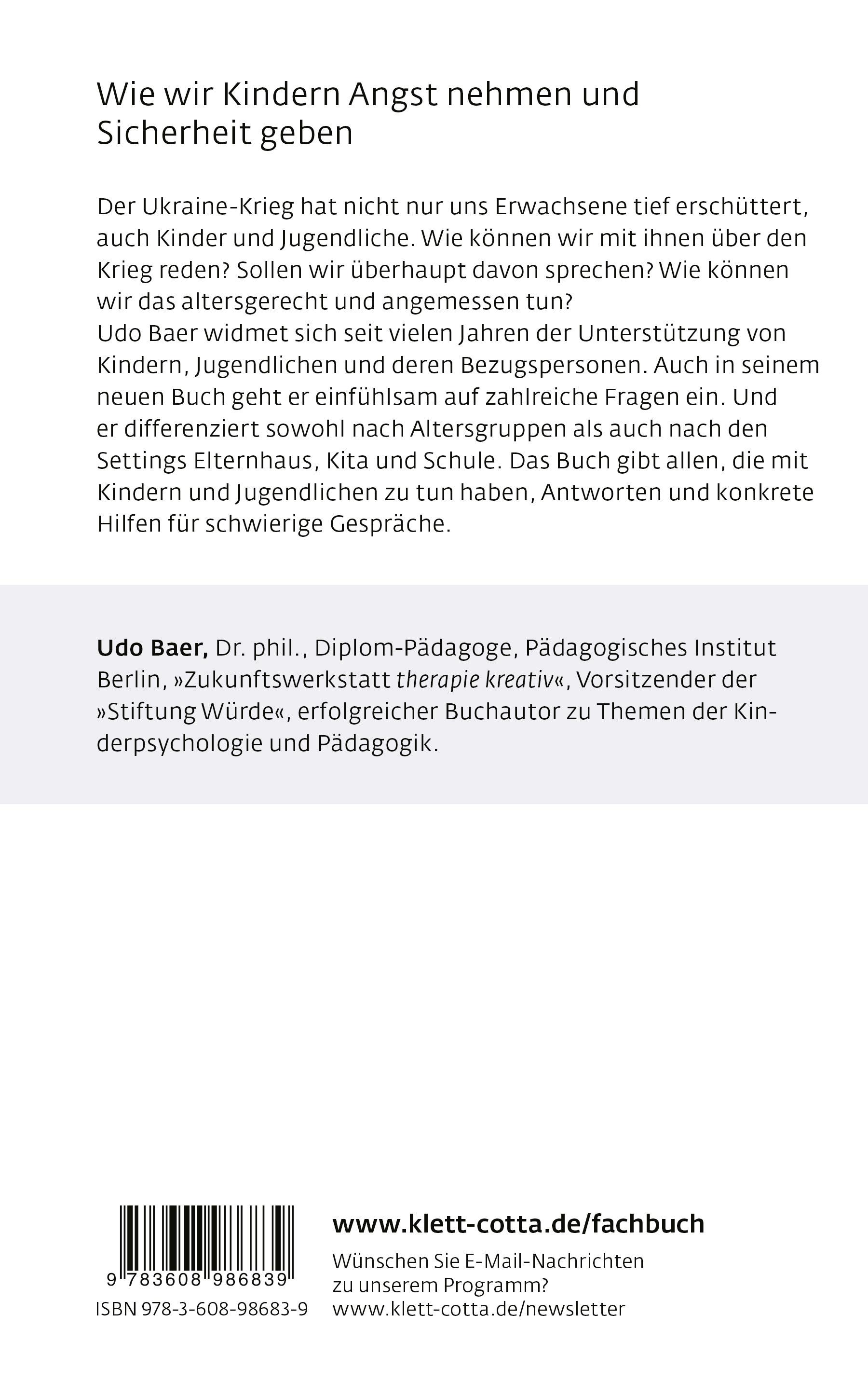 Rückseitencover Mit Kindern über Krieg reden