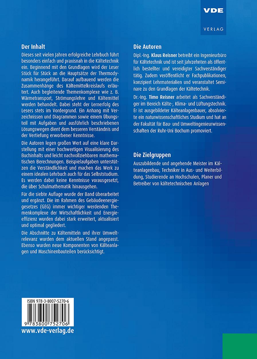 Rückseitencover Fachwissen Kältetechnik