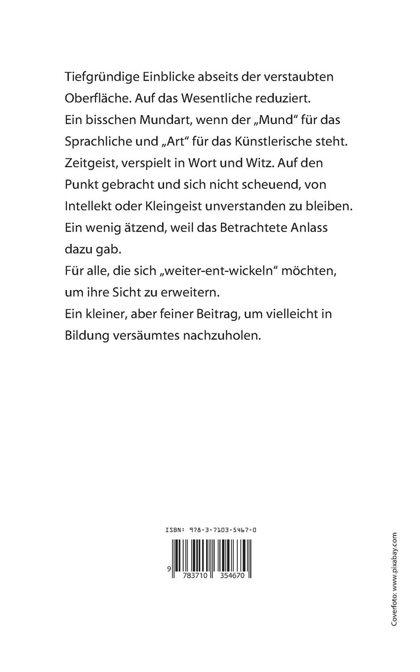 Rückseitencover Betrachtungen über das Leben - Überlebensbetrachtungen