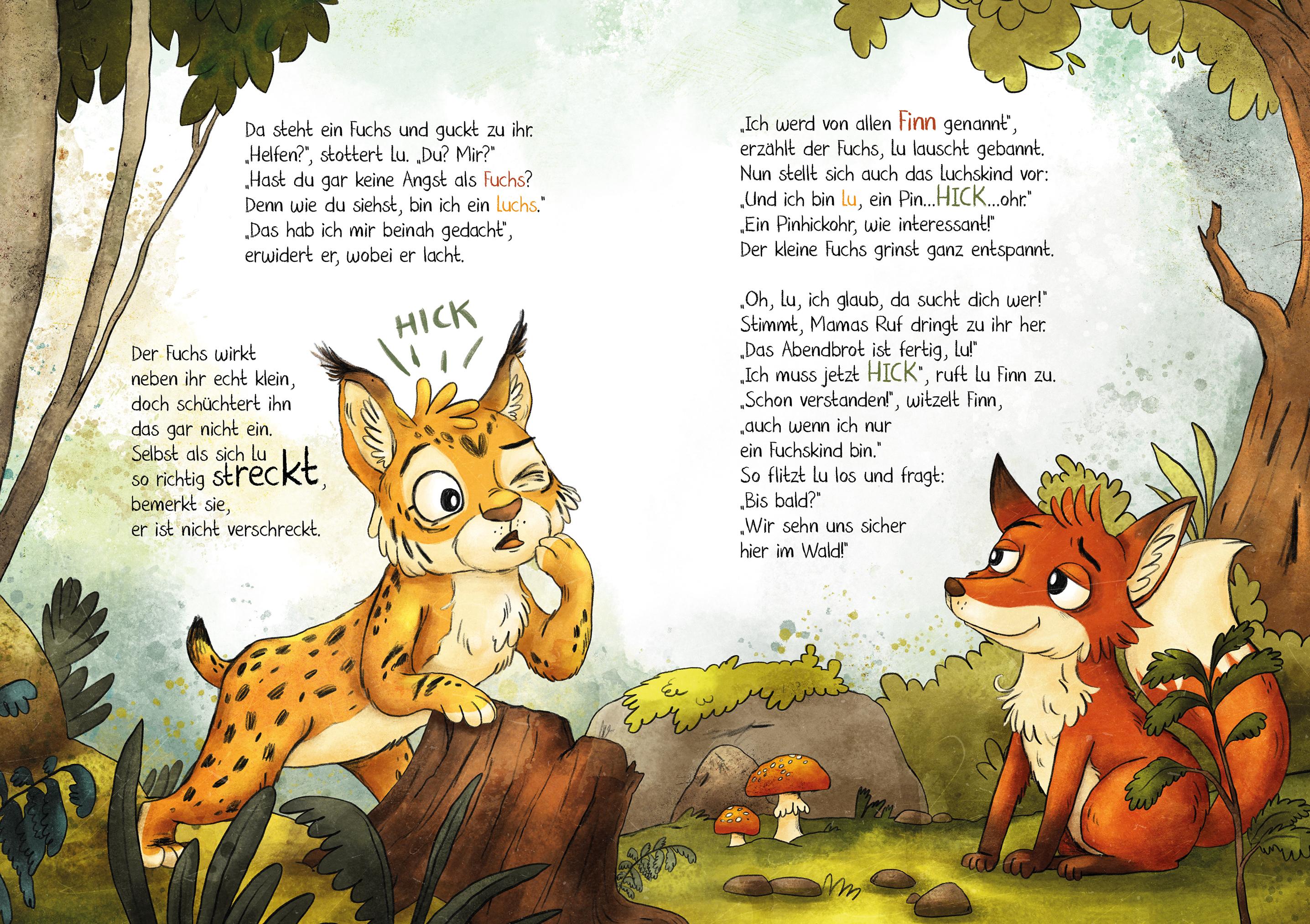 Beispielinhalt (Bild) Fuchs und Luchs - Freundschaft mit Schluckauf