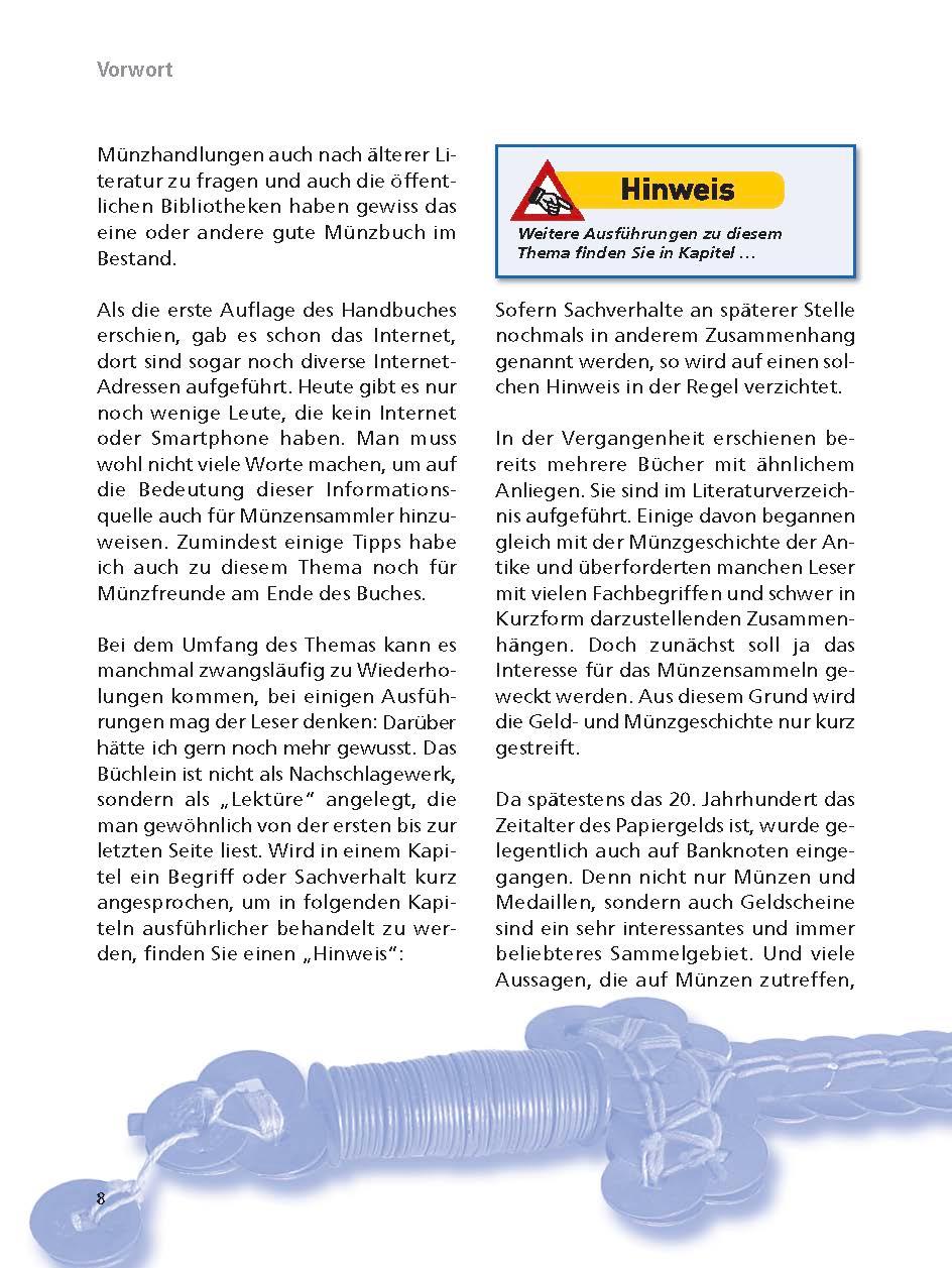 Beispielinhalt (Bild) Handbuch Münzensammeln