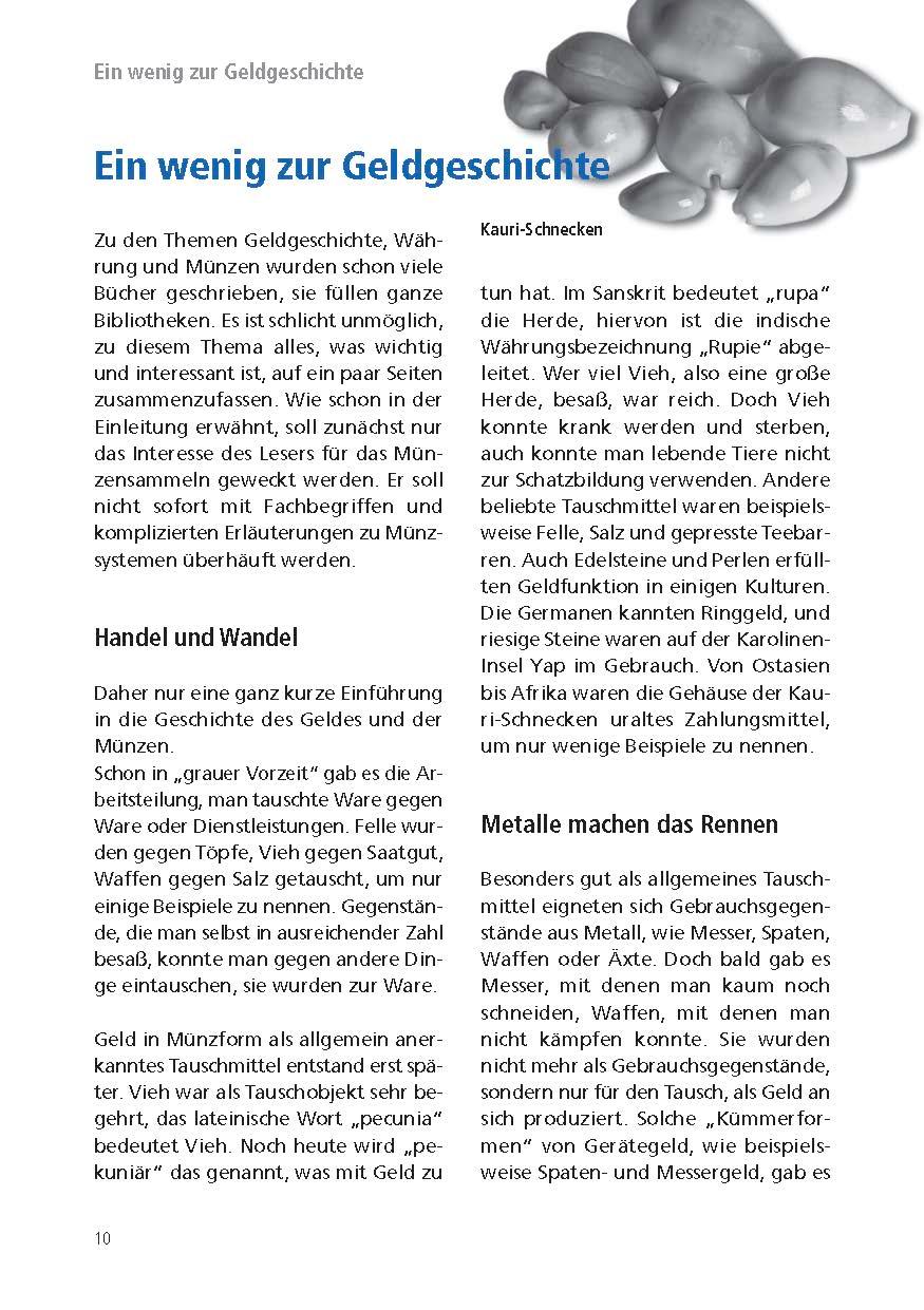 Beispielinhalt (Bild) Handbuch Münzensammeln