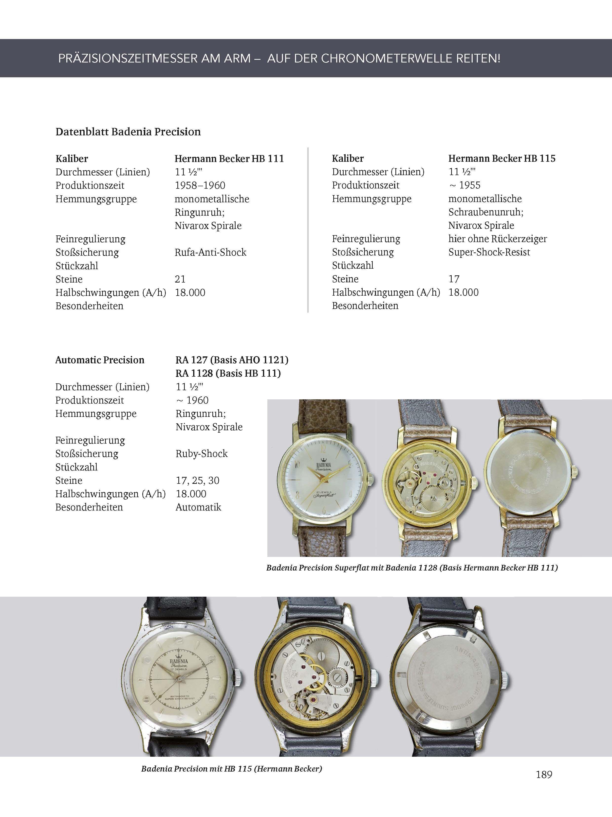 Beispielinhalt (Bild) Deutsche Armbandchronometer und Qualitätsuhren 1935 - 1980