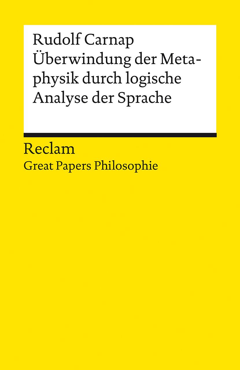 Vorderes Coverbild Überwindung der Metaphysik durch logische Analyse der Sprache